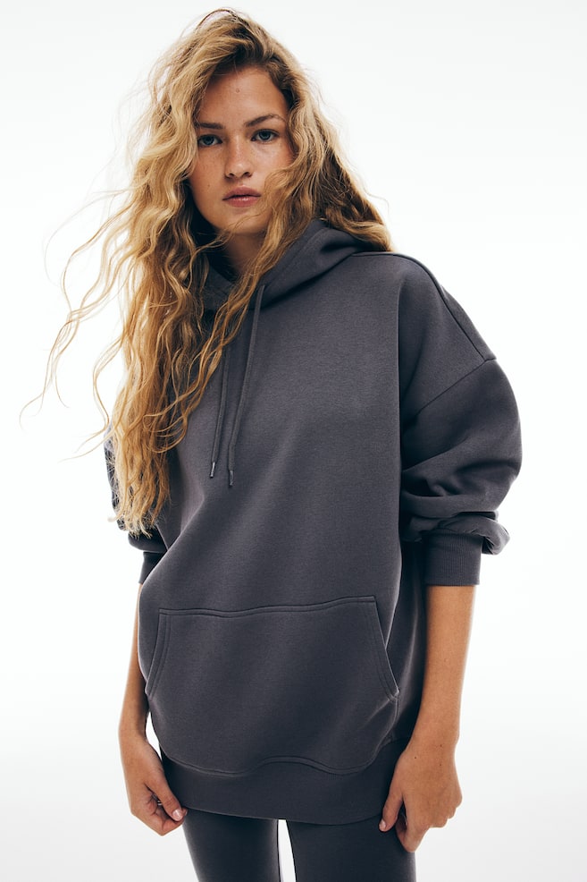 Oversized hoodie - Dark grey/Black/Light grey marl - 1