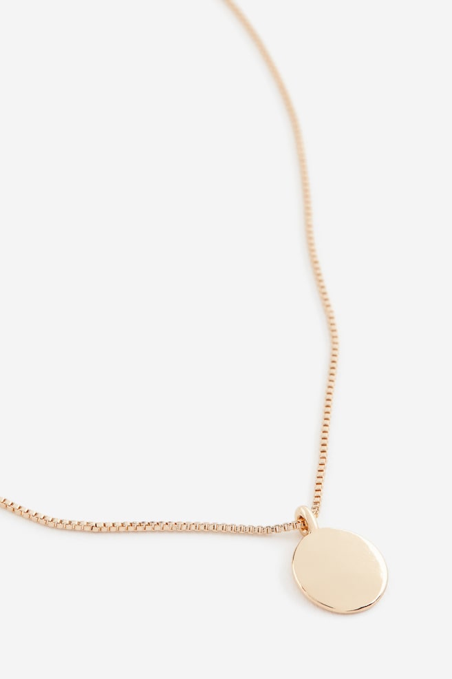 Box chain pendant necklace - Gold-coloured - 2