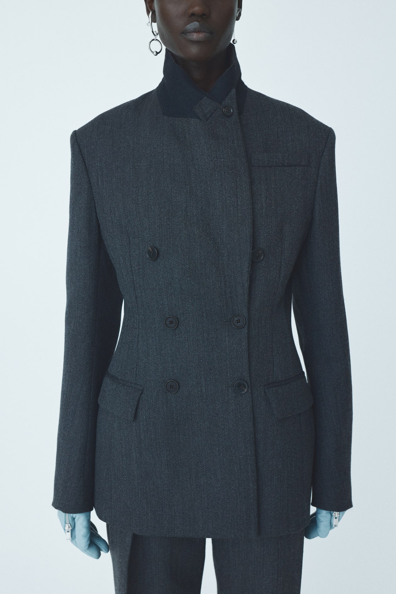 Double-Breasted Wool Blazer - image 5
