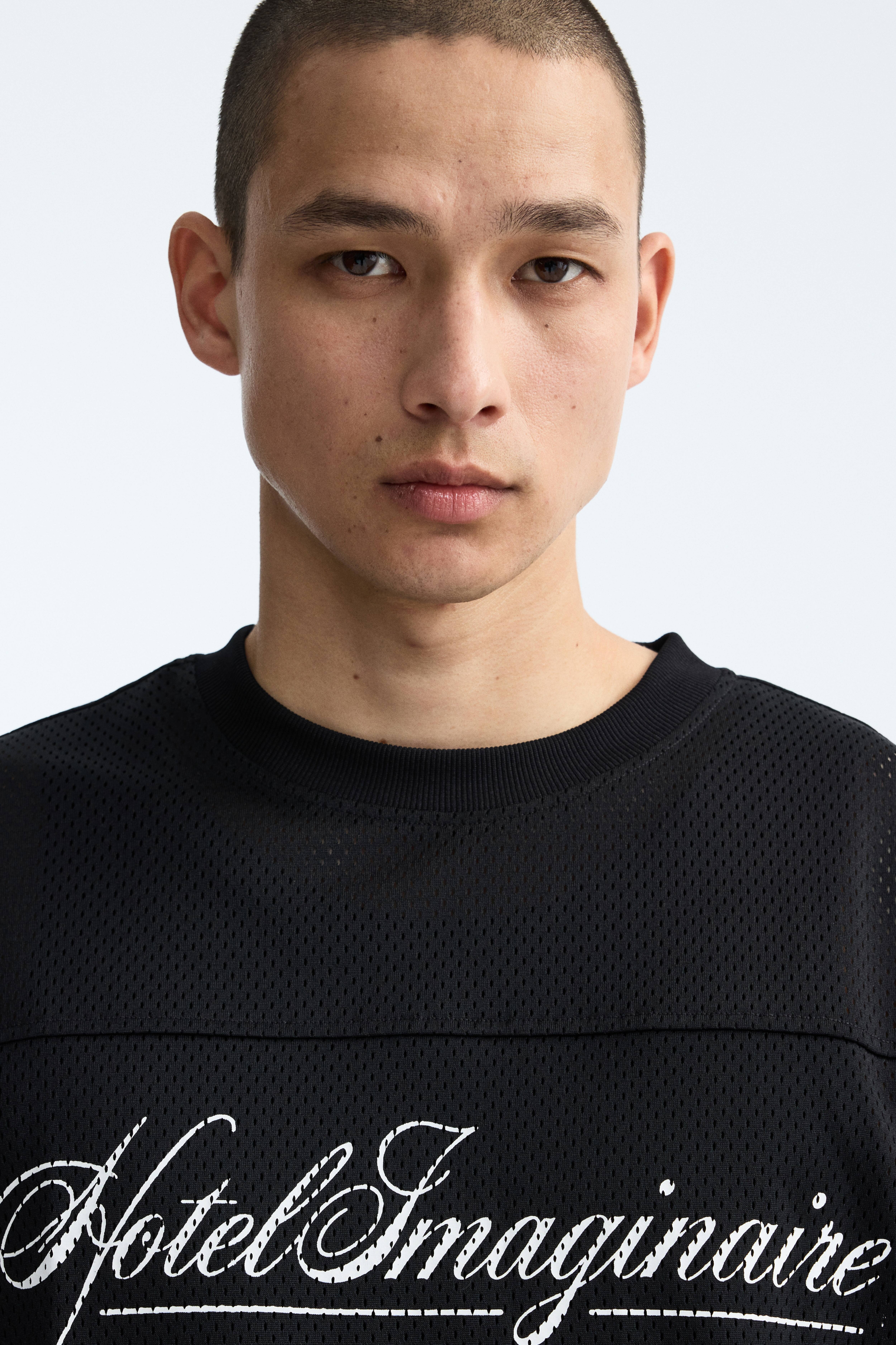 T-shirt grande taille en filet imprimé