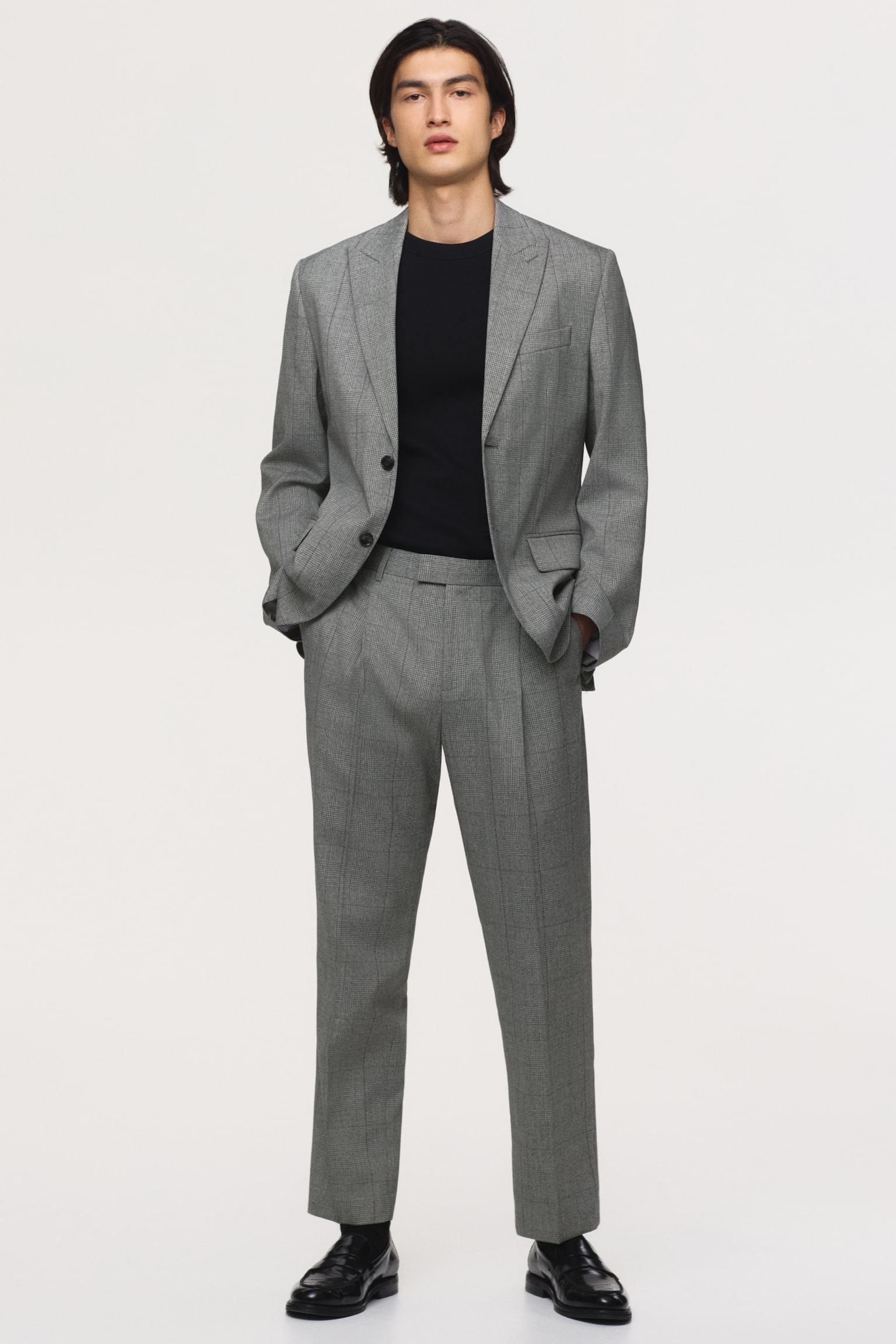 Regular Fit Single-breasted jacket - Grey/Checked/Dark grey - 5