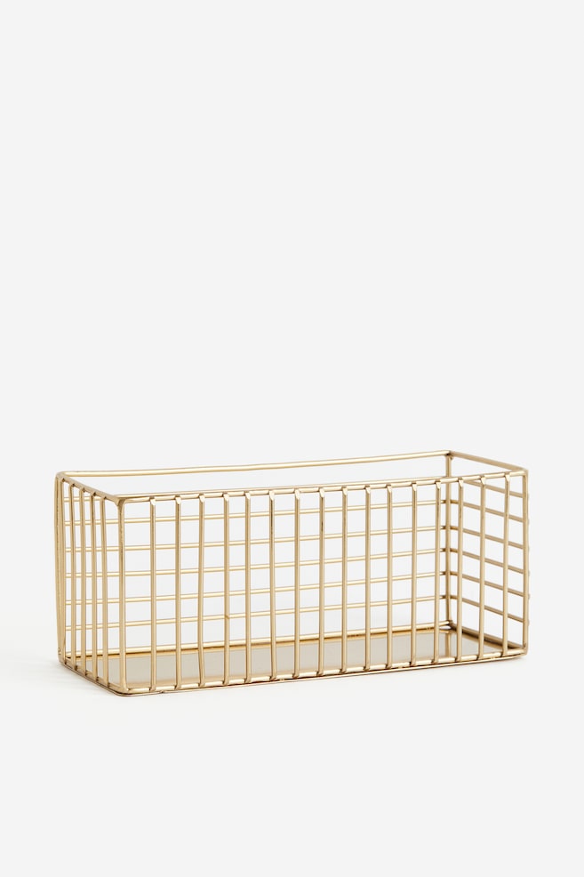 Metal wire basket - Gold-coloured/Black - 1