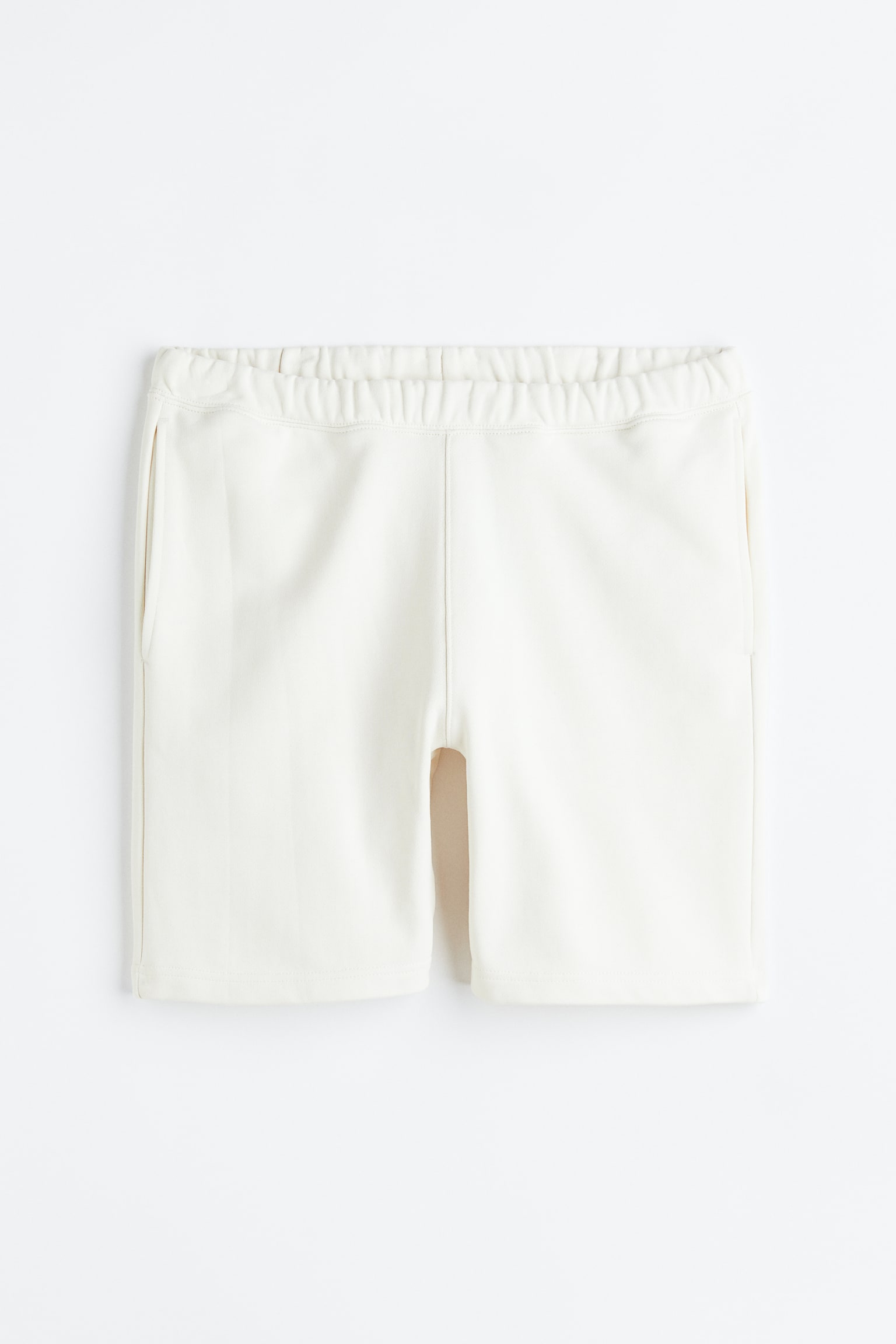 Relaxed Fit Cotton jogger shorts - Off-white/Deep lilac - 1