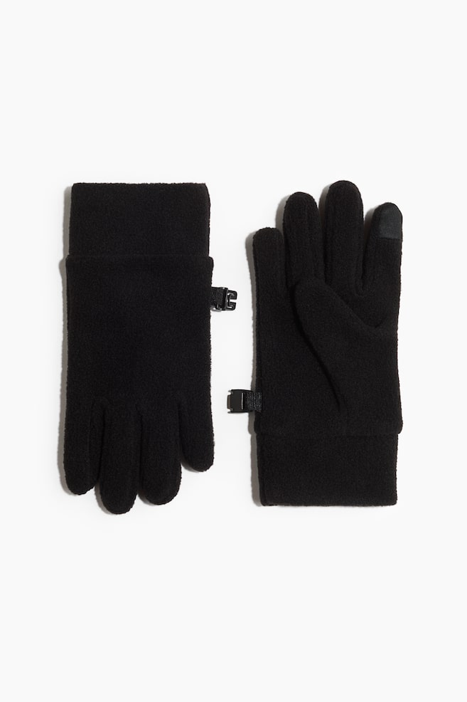 Guantes deportivos en tejido polar - Negro/Lila ciruela - 1