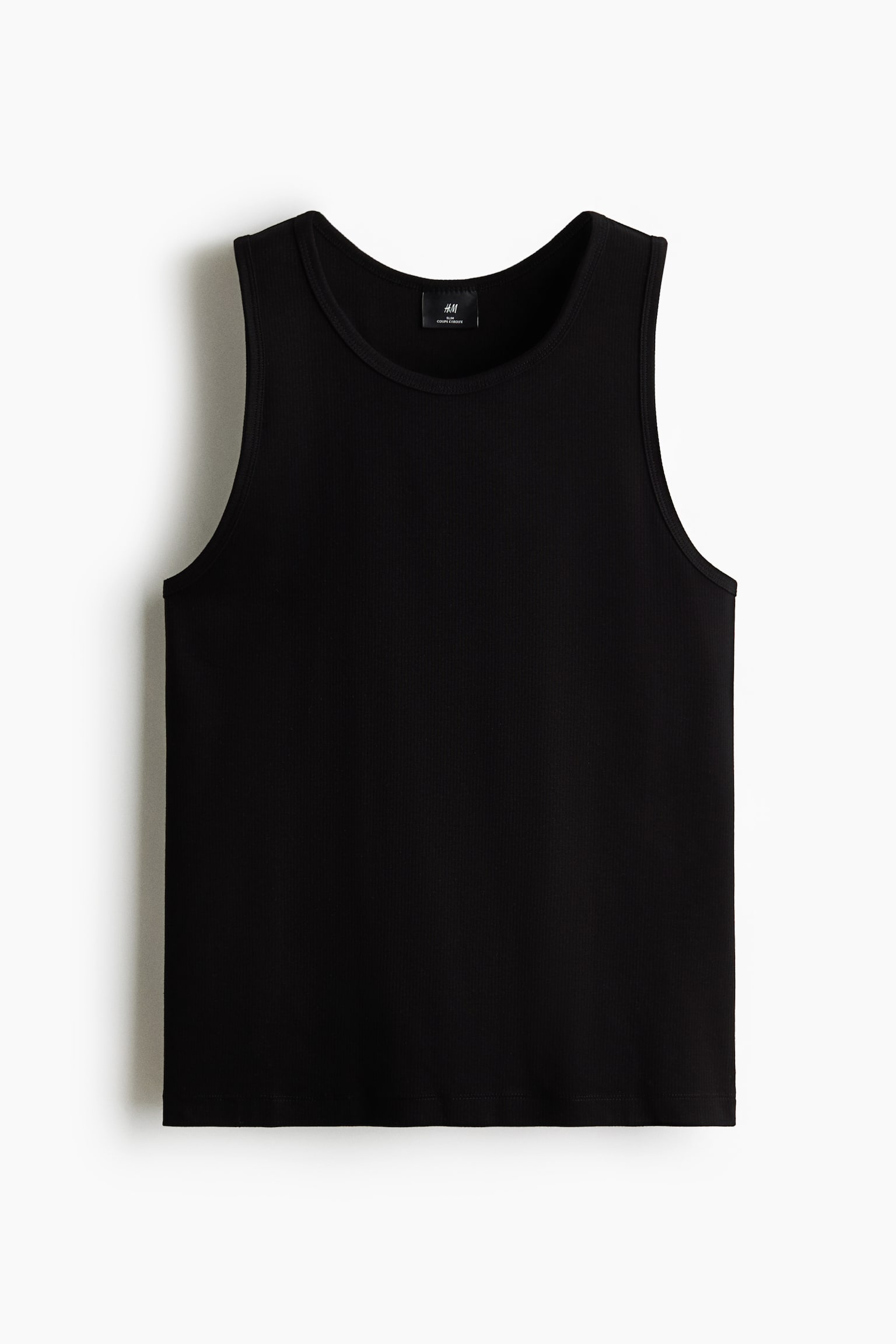 Slim Fit Ribbed vest top - Black/White/Dark grey