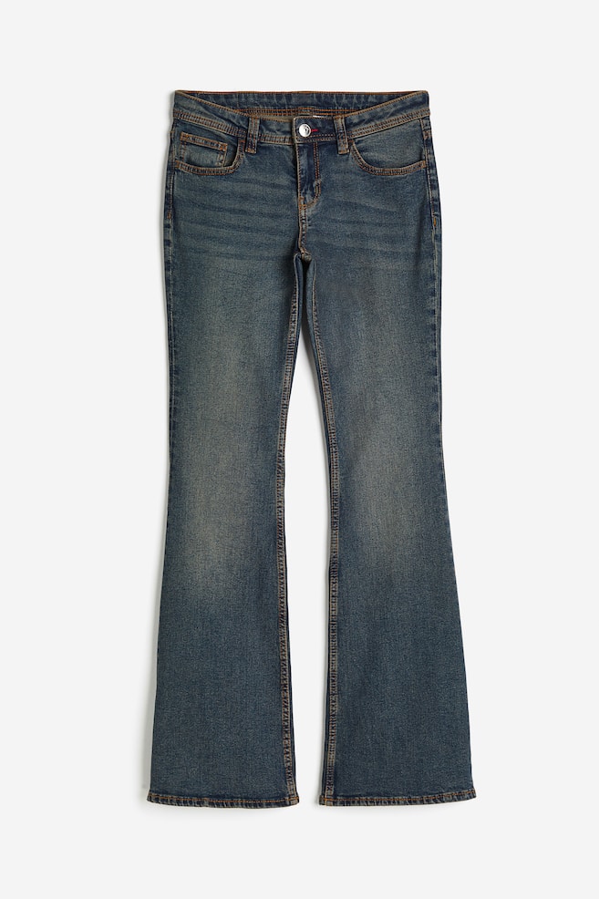 Flared Low Jeans - Tumma deniminsininen/Musta - 2