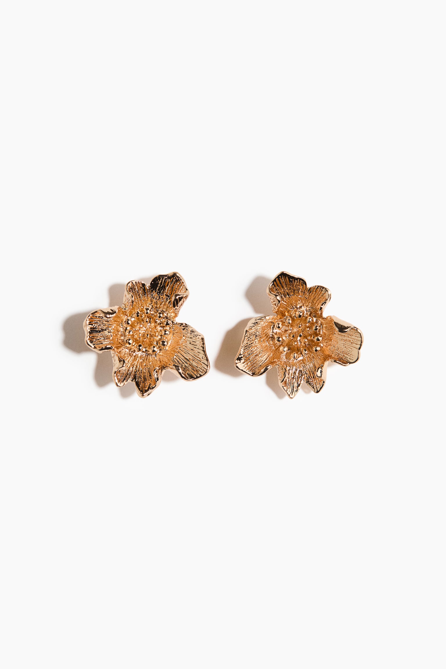 Blomsterformede øreringe - Guld/Guld/Vinrød/Mørkebrun