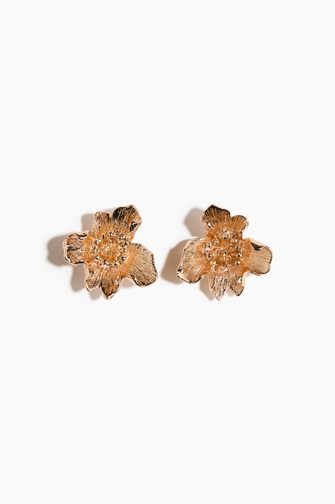 Boucles d'oreilles fleurs - Doré - 1