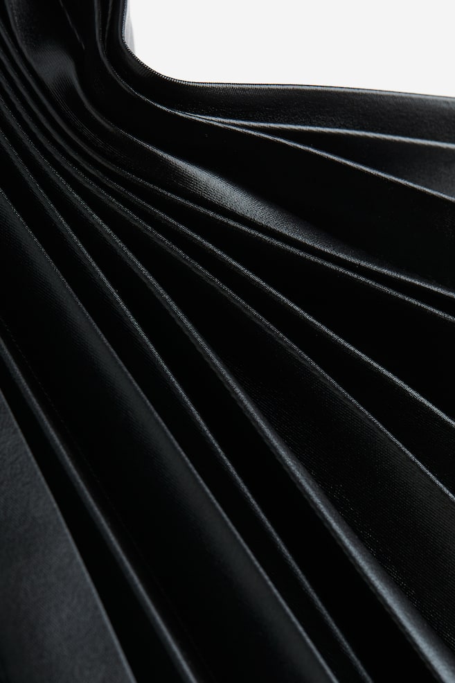 Pleated coated skirt - Black - 4