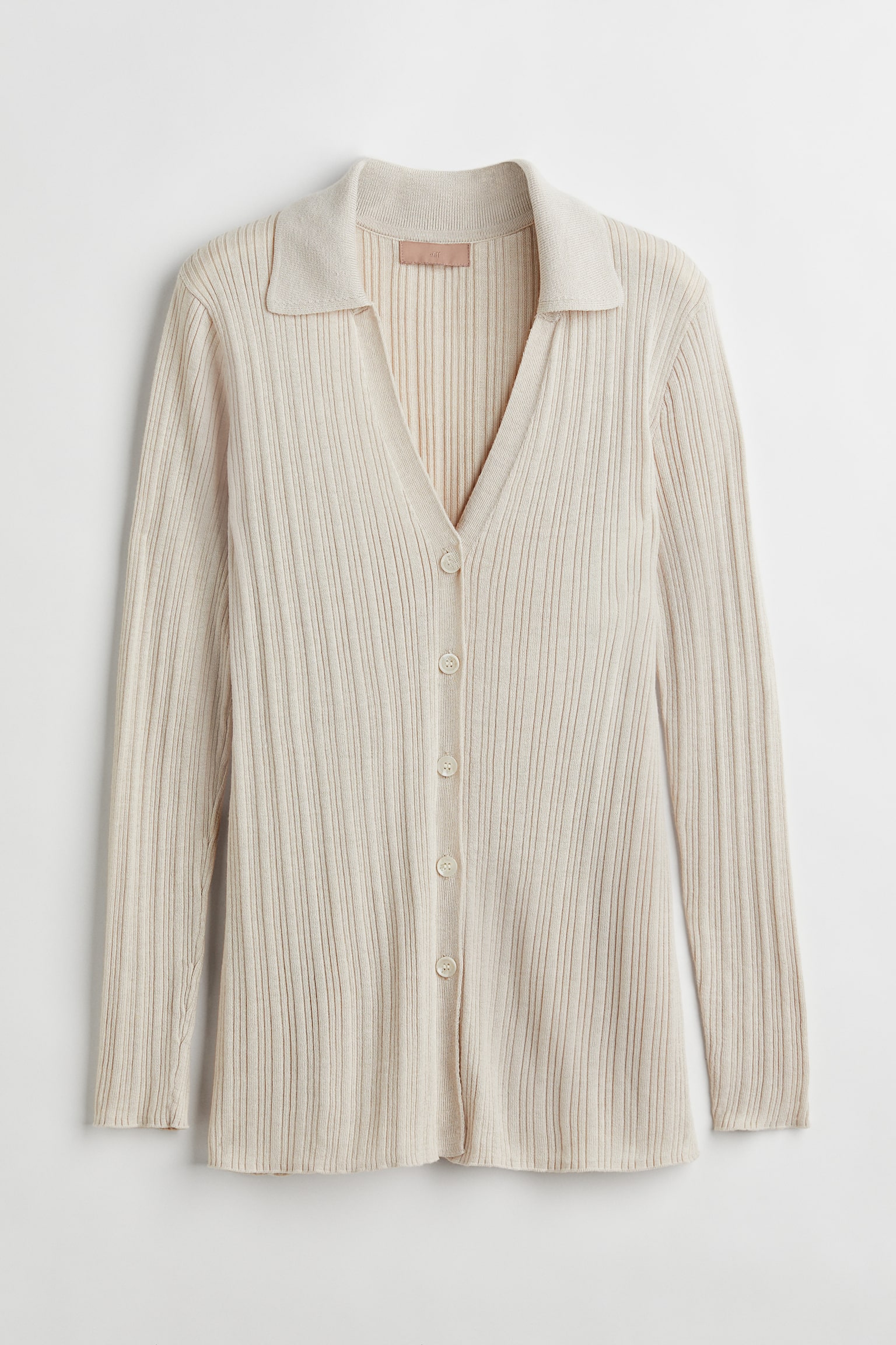Ribbed cardigan - Light beige