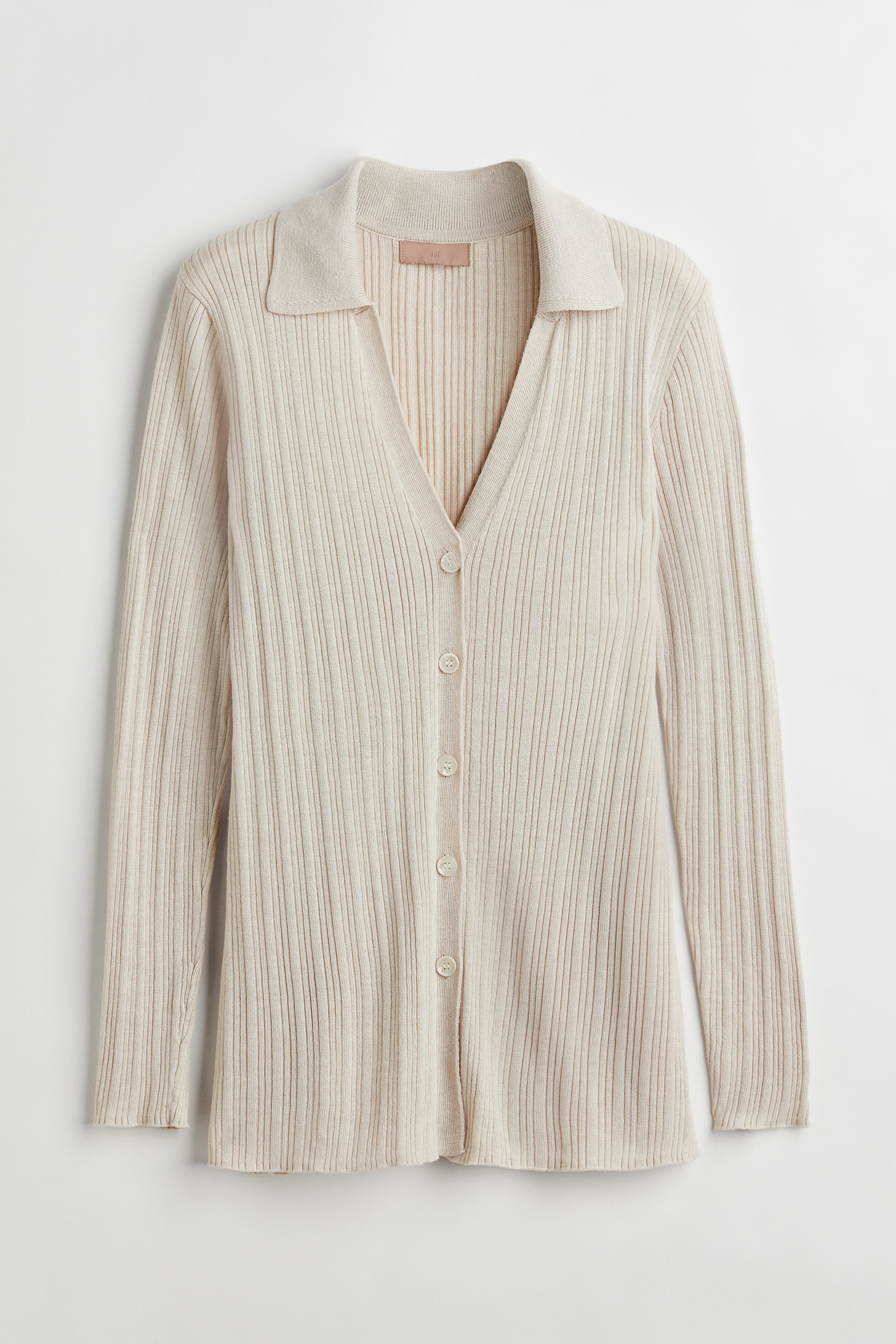 View larger image: Ribbed cardigan - Light beige - Ladies | H&M IN 1