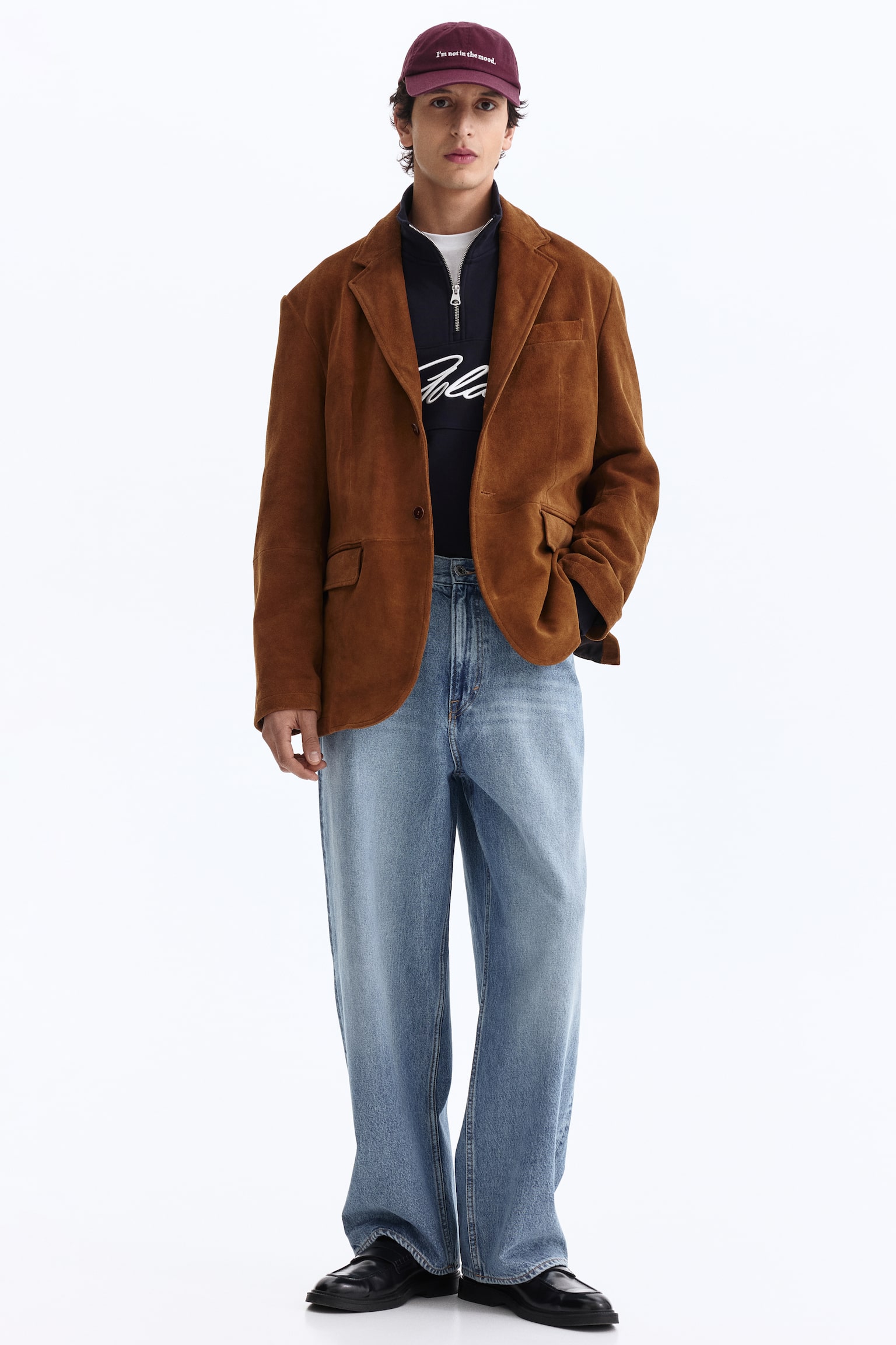 Relaxed Fit Suede jacket - Brown - 1