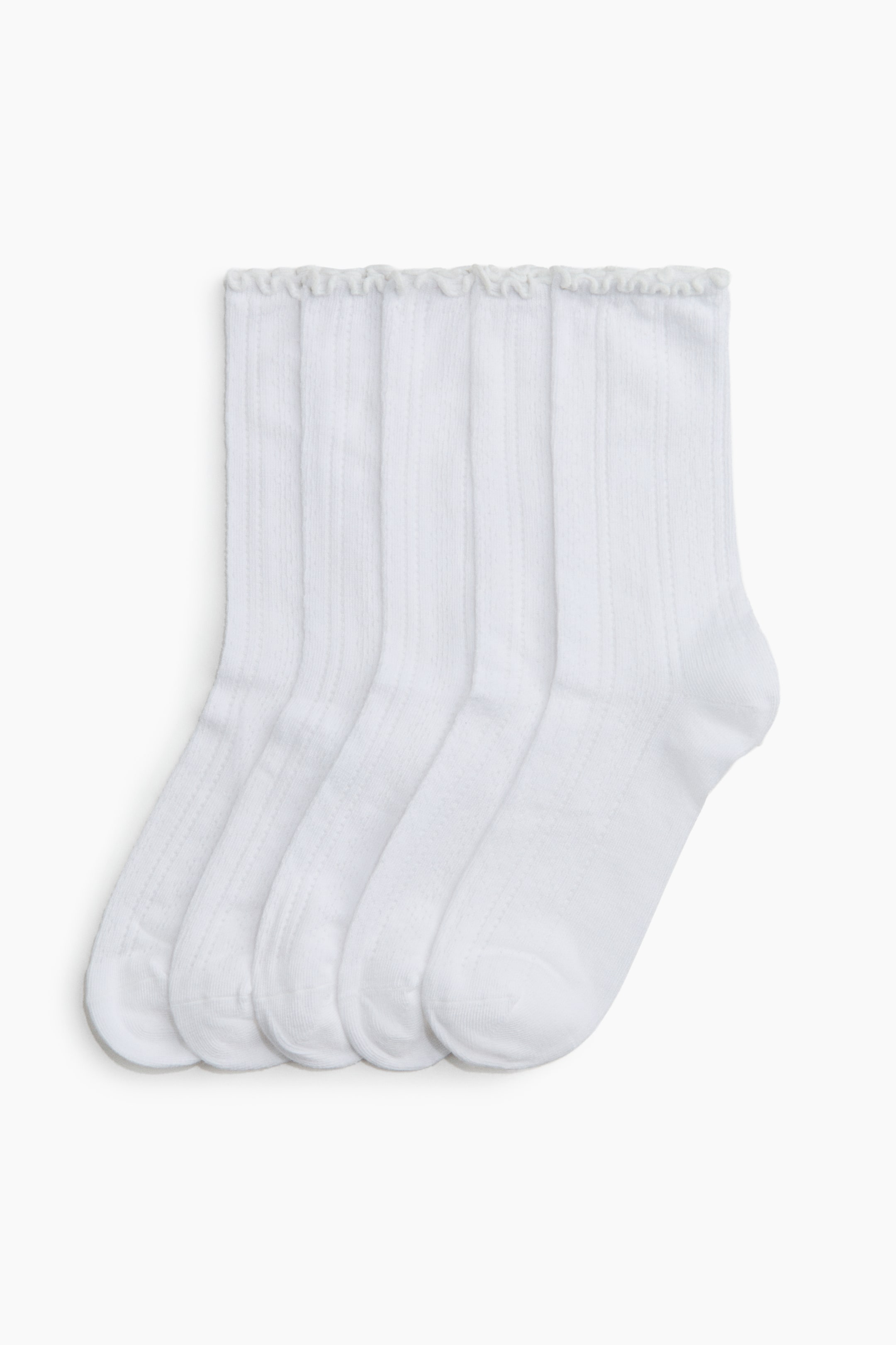 Ampliar la imagen: 5-pack pointelle-knit socks - Blanco - Ladies | H&M MX 1