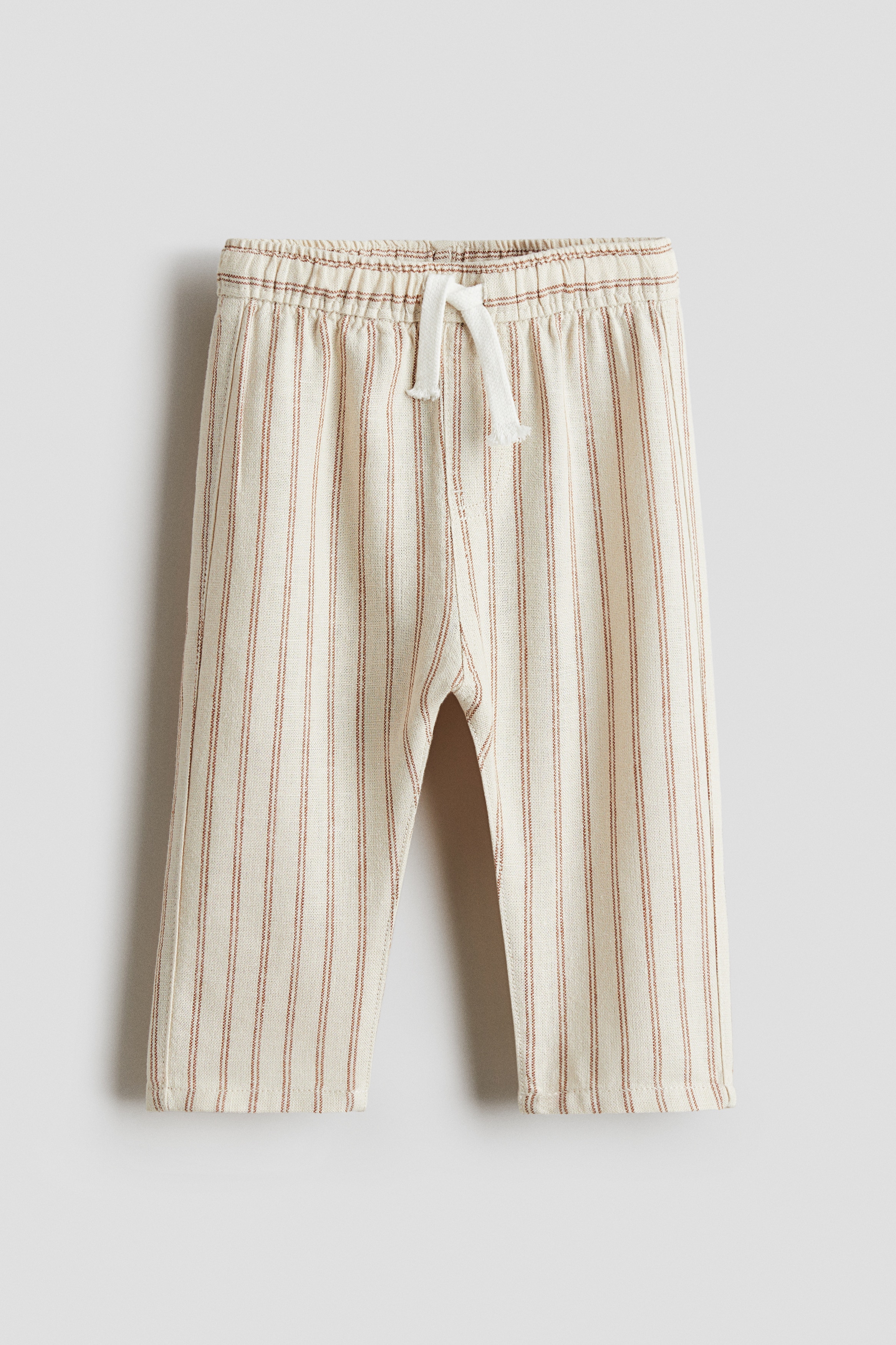 Joggers από σύμμεικτο λινό - Μπεζ/κόκκινο/ριγέ/Ανοιχτό τιρκουάζ/ριγέ/Κρεμ/Λευκό/γκρι/ριγέ