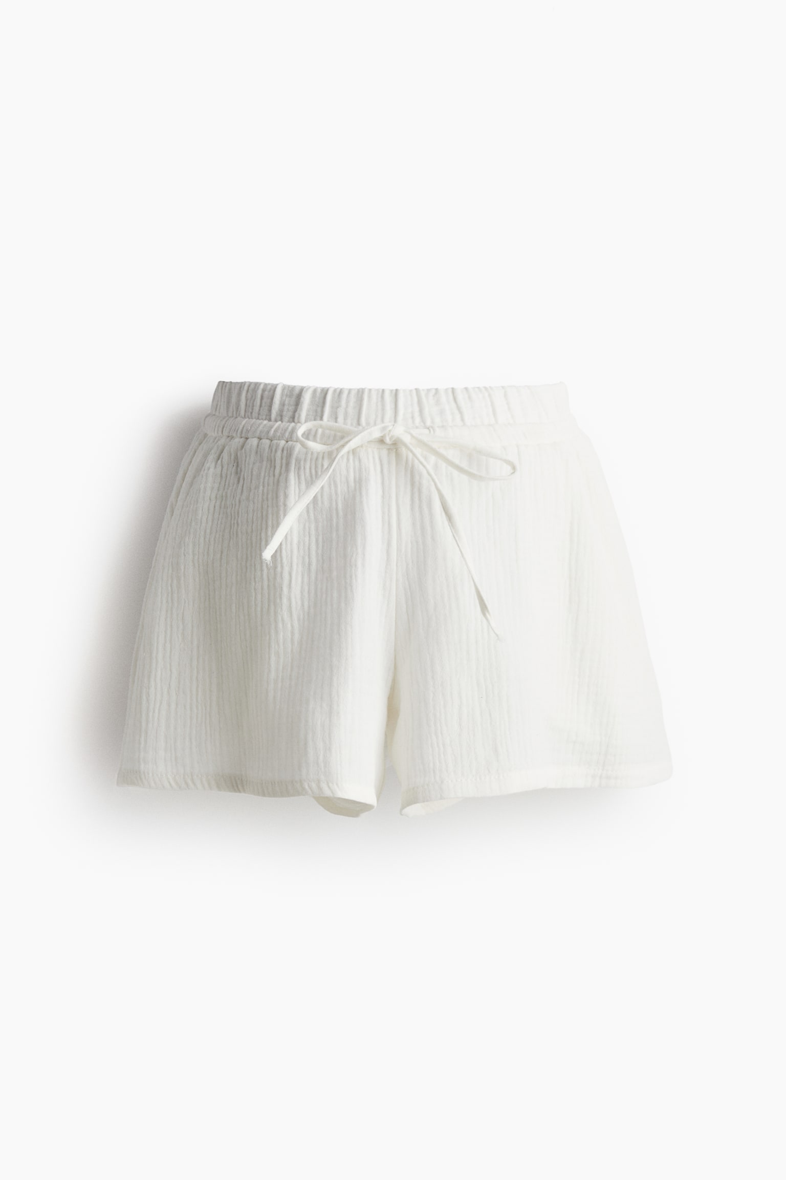 MAMA Before & After Cotton Muslin Shorts - White/Light khaki green - 2