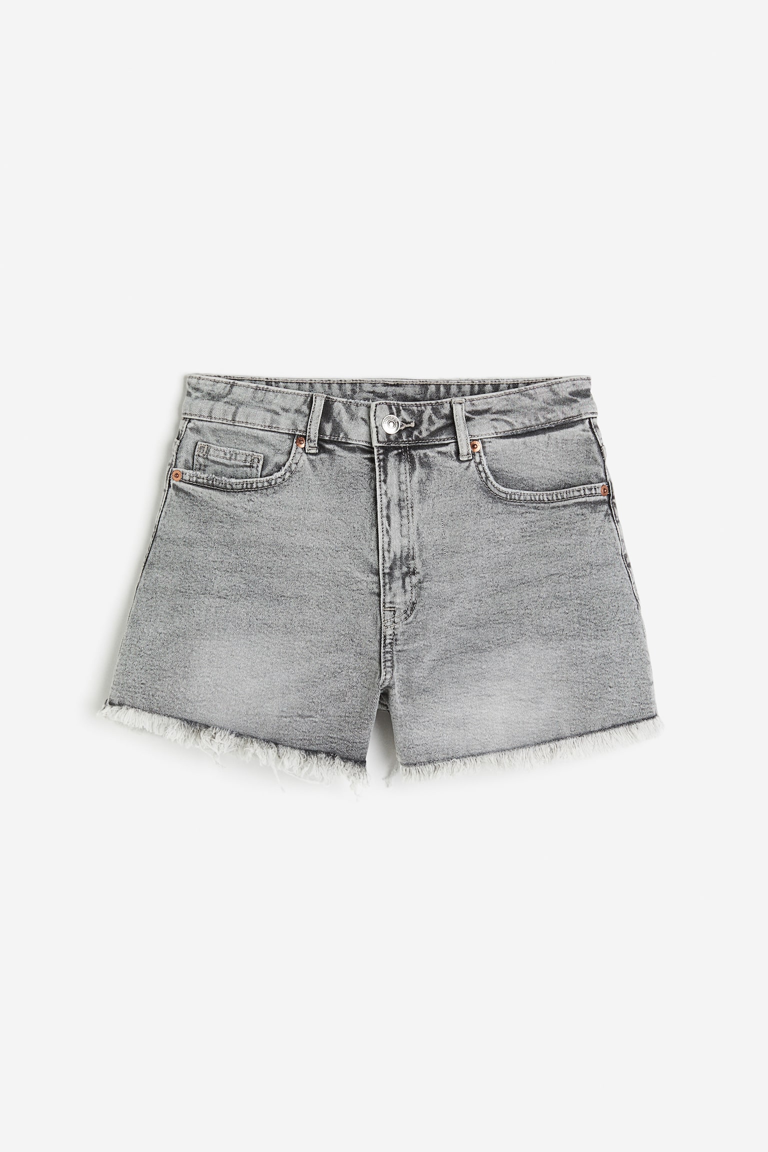 High Waist Denim Shorts - Light grey/Pale denim blue/Black/Pale denim blue/White/Light denim blue - 2