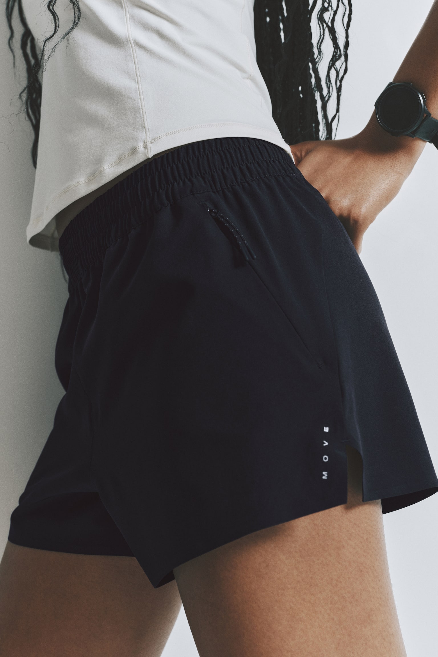 Женские шорты H&M Regular-Fit Track Shorts with Pockets, цвет: Чёрный — фото 6