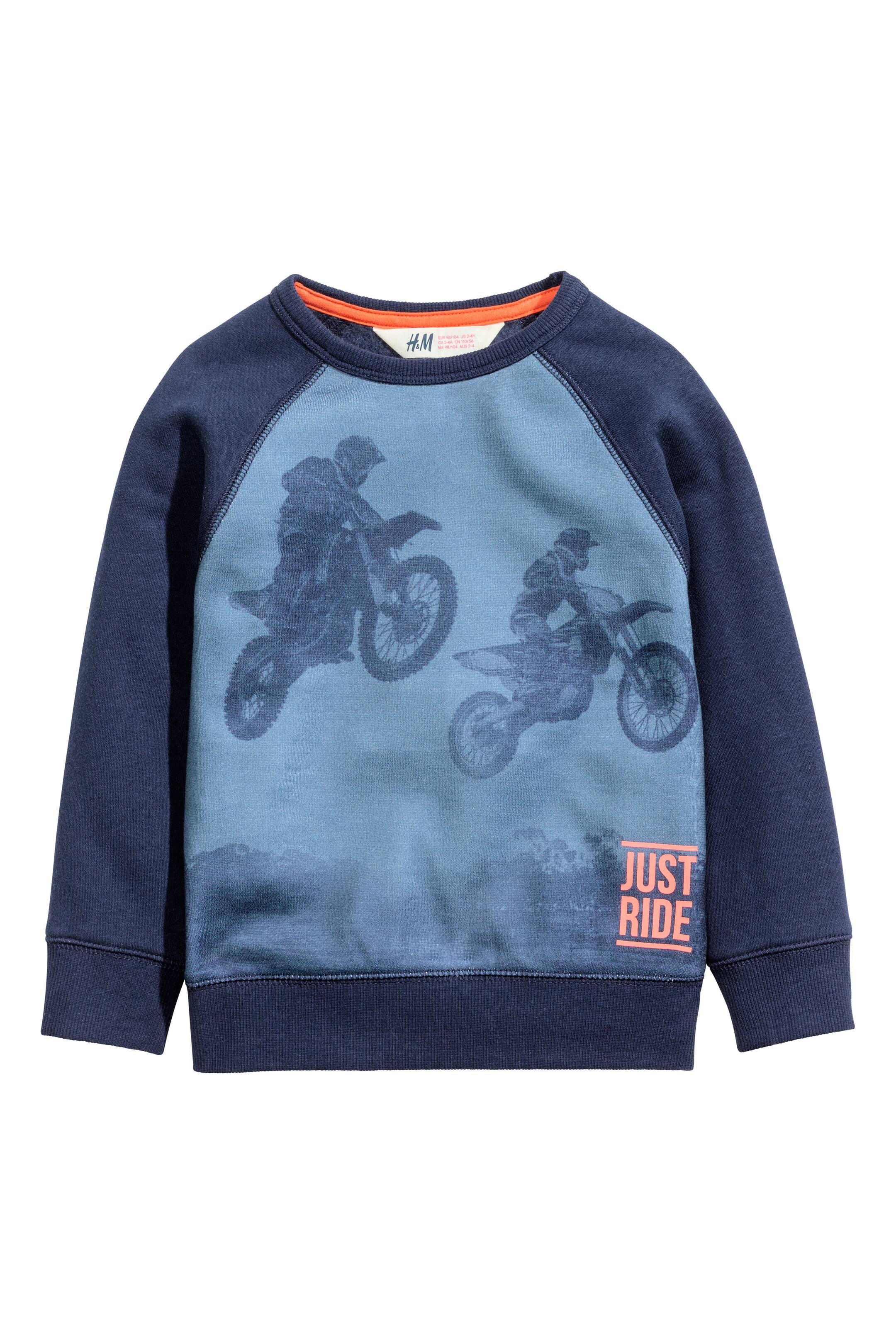 View larger image: Printed sweatshirt - Blue - Kids | H&M GB 1