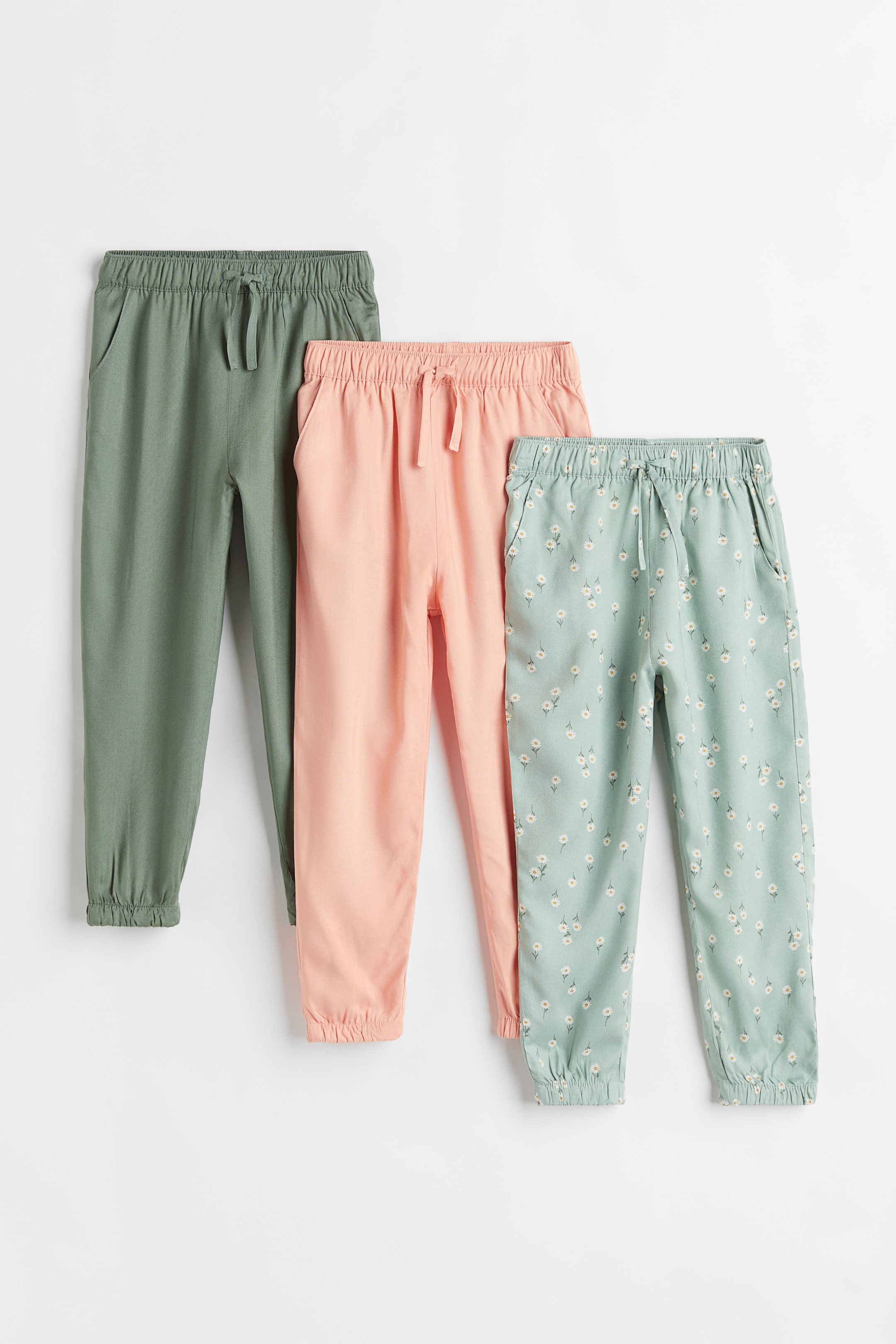 查看大圖: 3件入慢跑褲 - 薄荷綠/花朵 - Kids | H&M 1