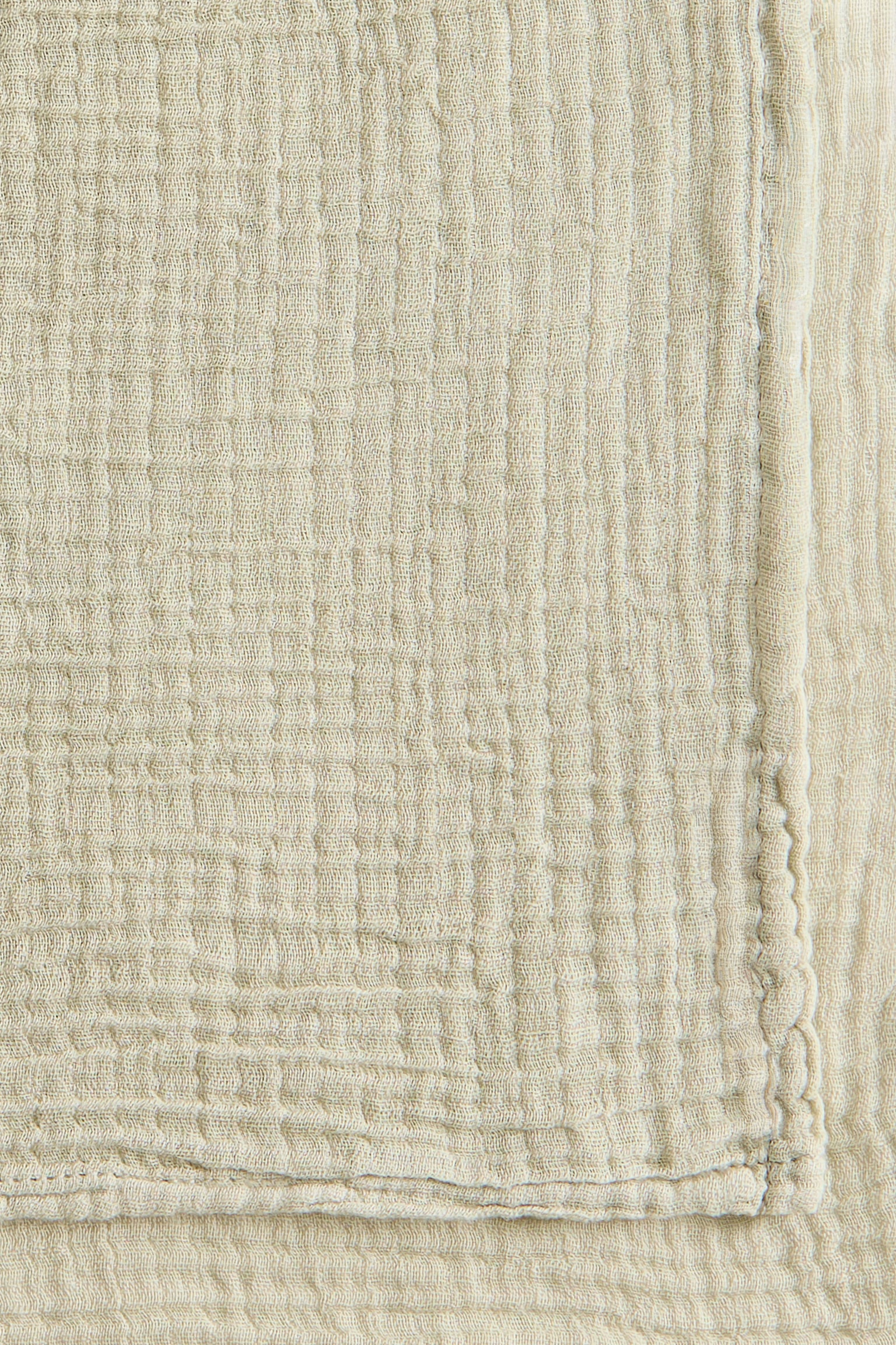 Cotton muslin baby blanket - Sage green/Light pink/Light beige/White - 3