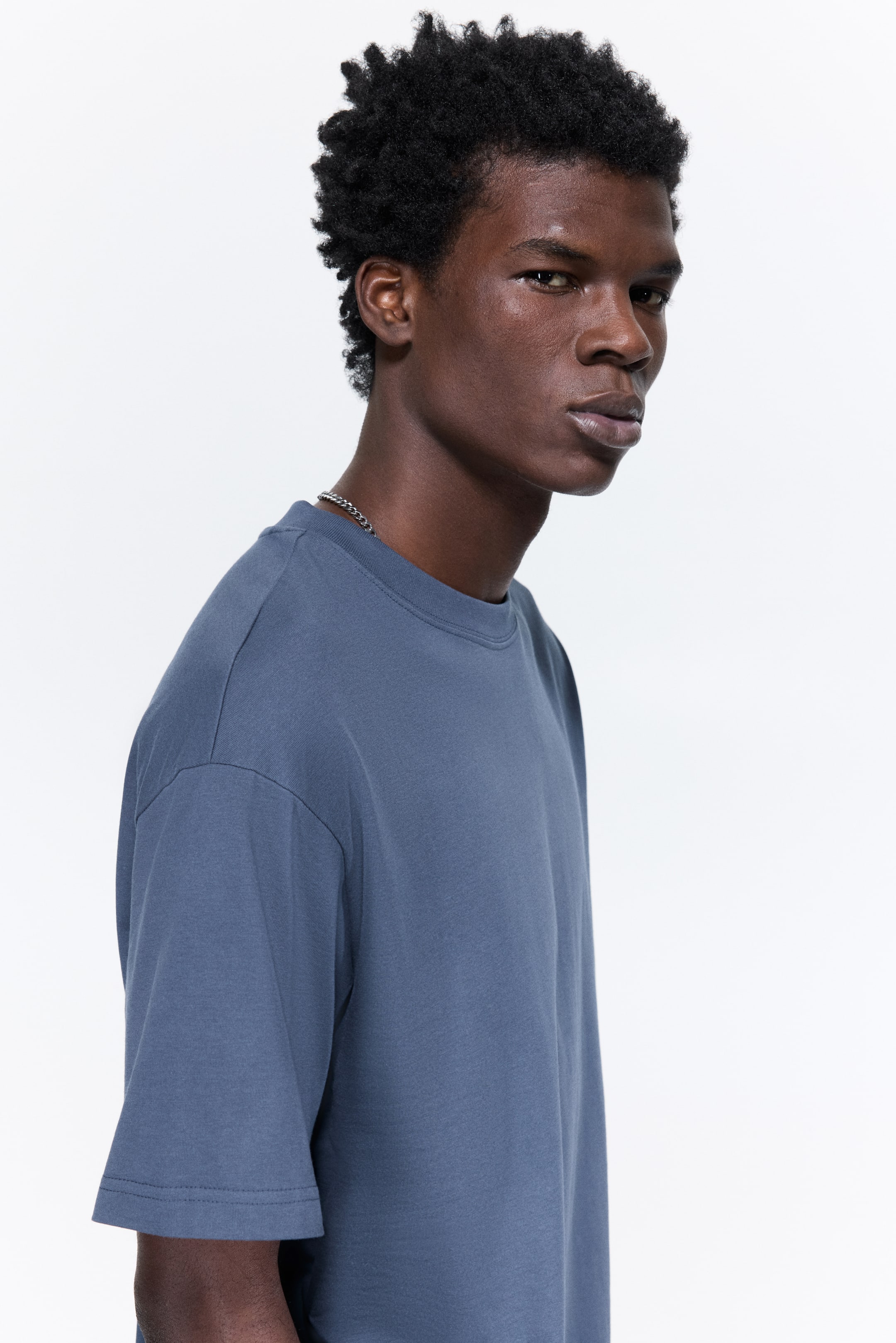View larger image: Loose-Fit T-Shirt - Dusty blue - Men | H&M US 3