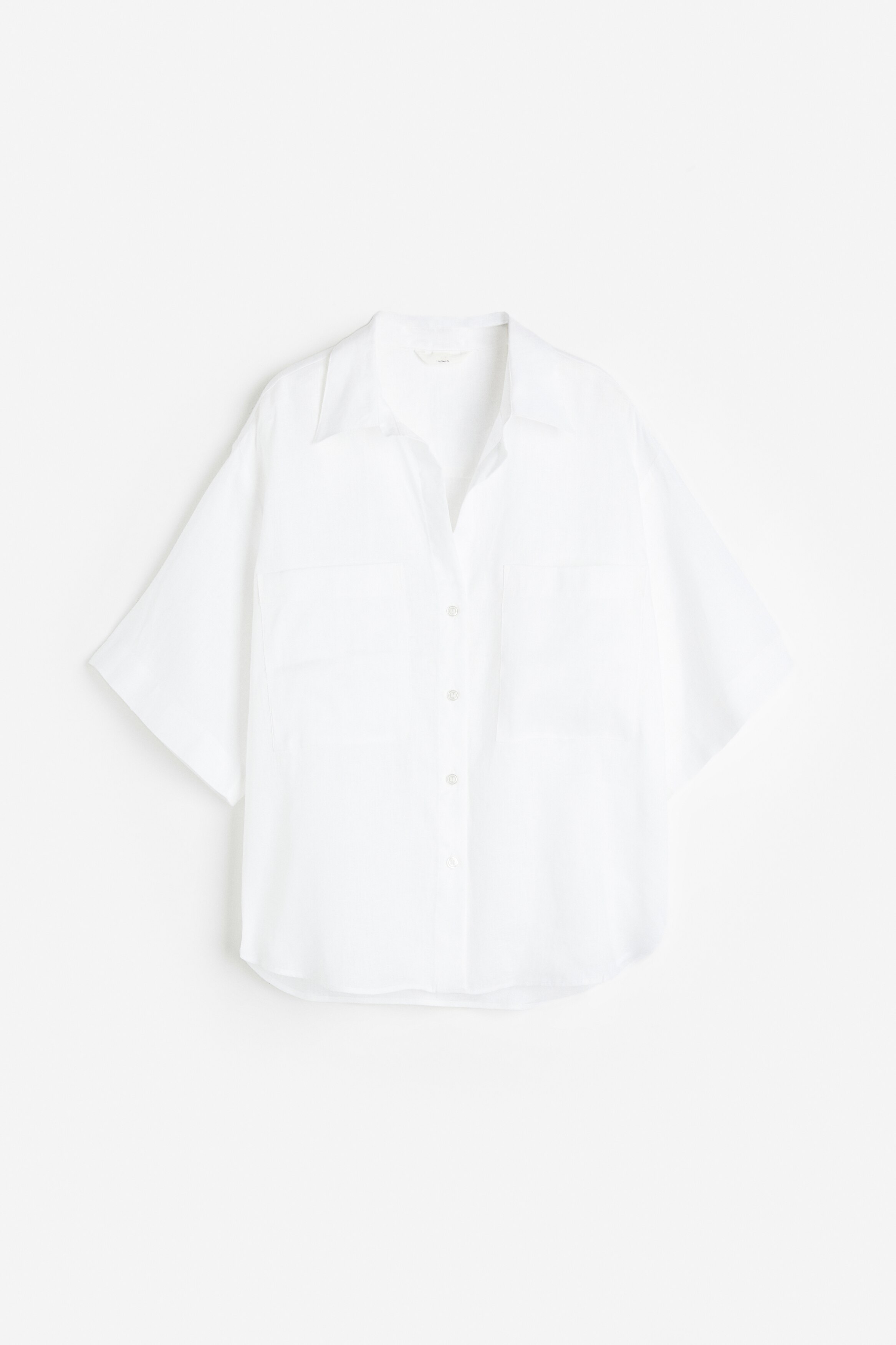 Dames - Wit Linnen hemd - Size: XL  - H&M