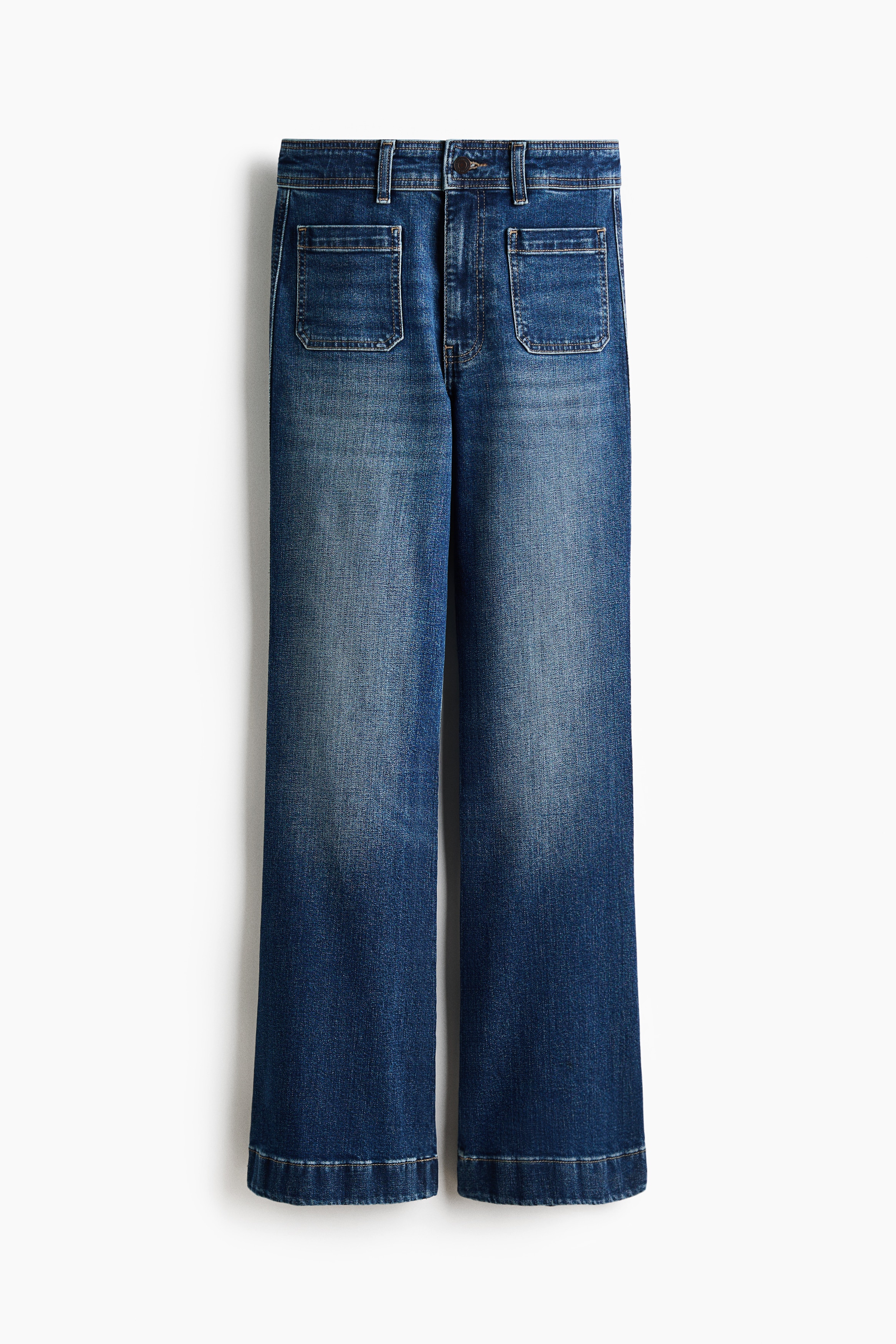 Flared High Jeans - Σκούρο μπλε denim/Καφέ/λεοπάρ μοτίβο/Λευκό/Λευκό/Σκούρο μπλε denim/Ροζ ροδακινί/Μπλε denim/Σκούρο μπλε denim