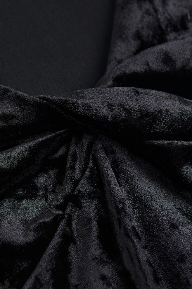 MAMA Knot-detail velour dress - Black - 2