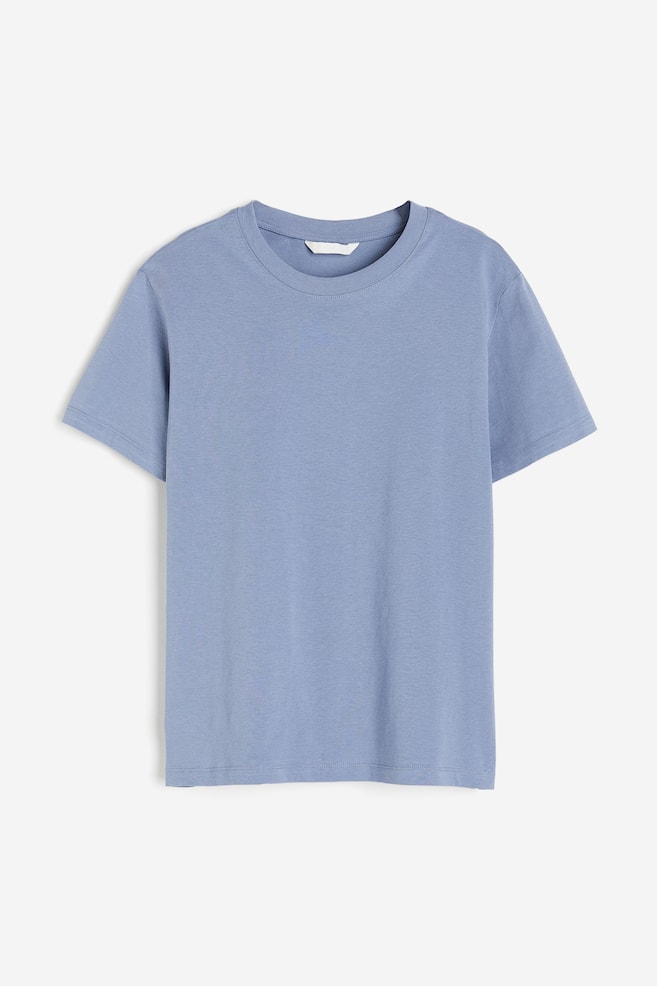 T-shirt en coton - Bleu ancien/Blanc/Noir/Gris clair chiné/Crème/rayures noires/Beige clair - 2