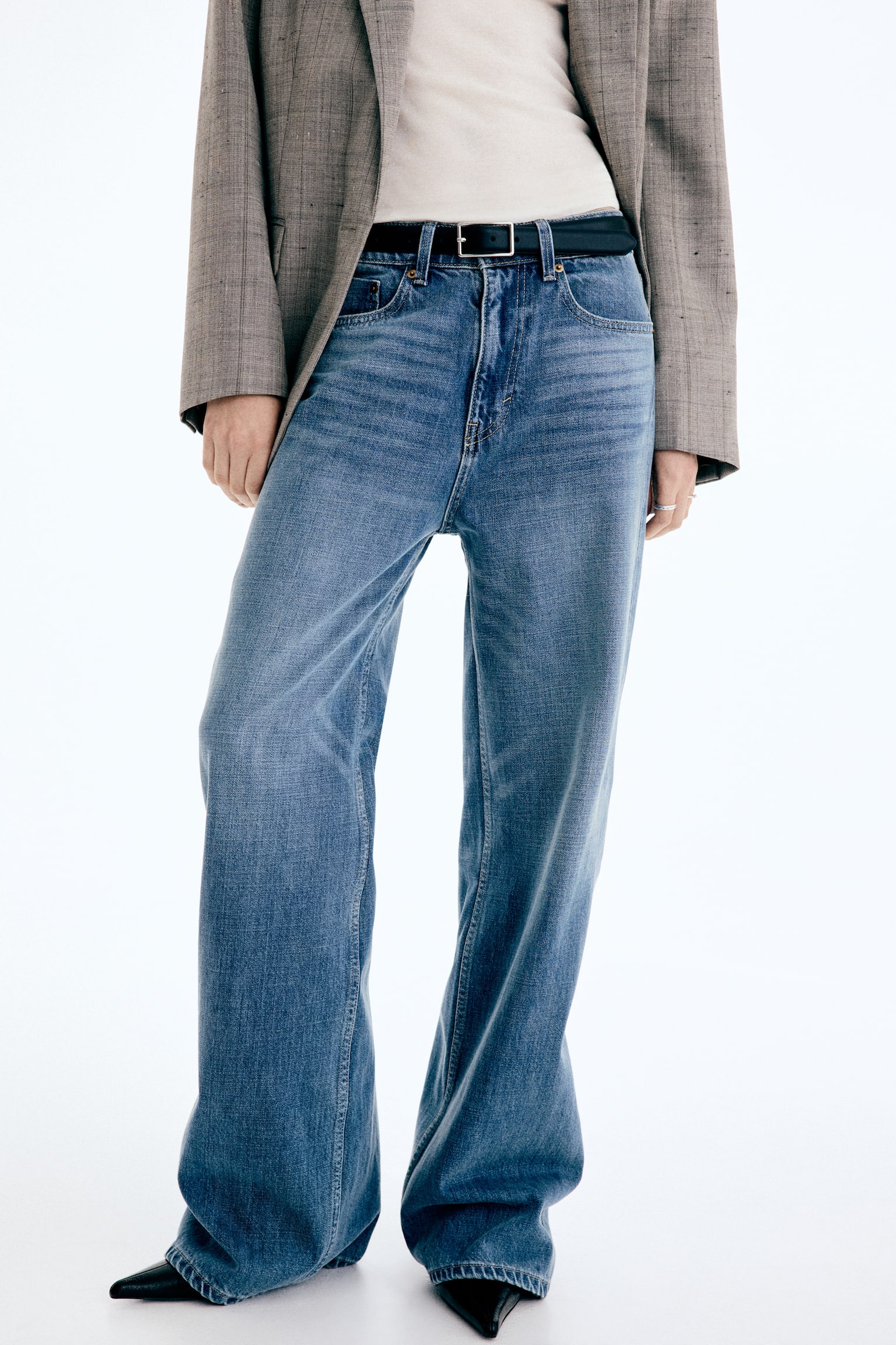 Wide High Jeans - כחול ג'ינס/כחול ג'ינס/שחור משופשף/כחול ג'ינס בהיר - 6