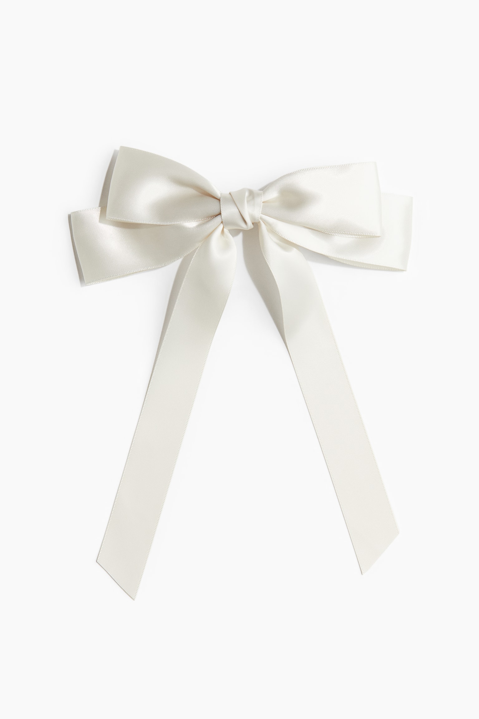 Bow-decorated hair clip - White - 2