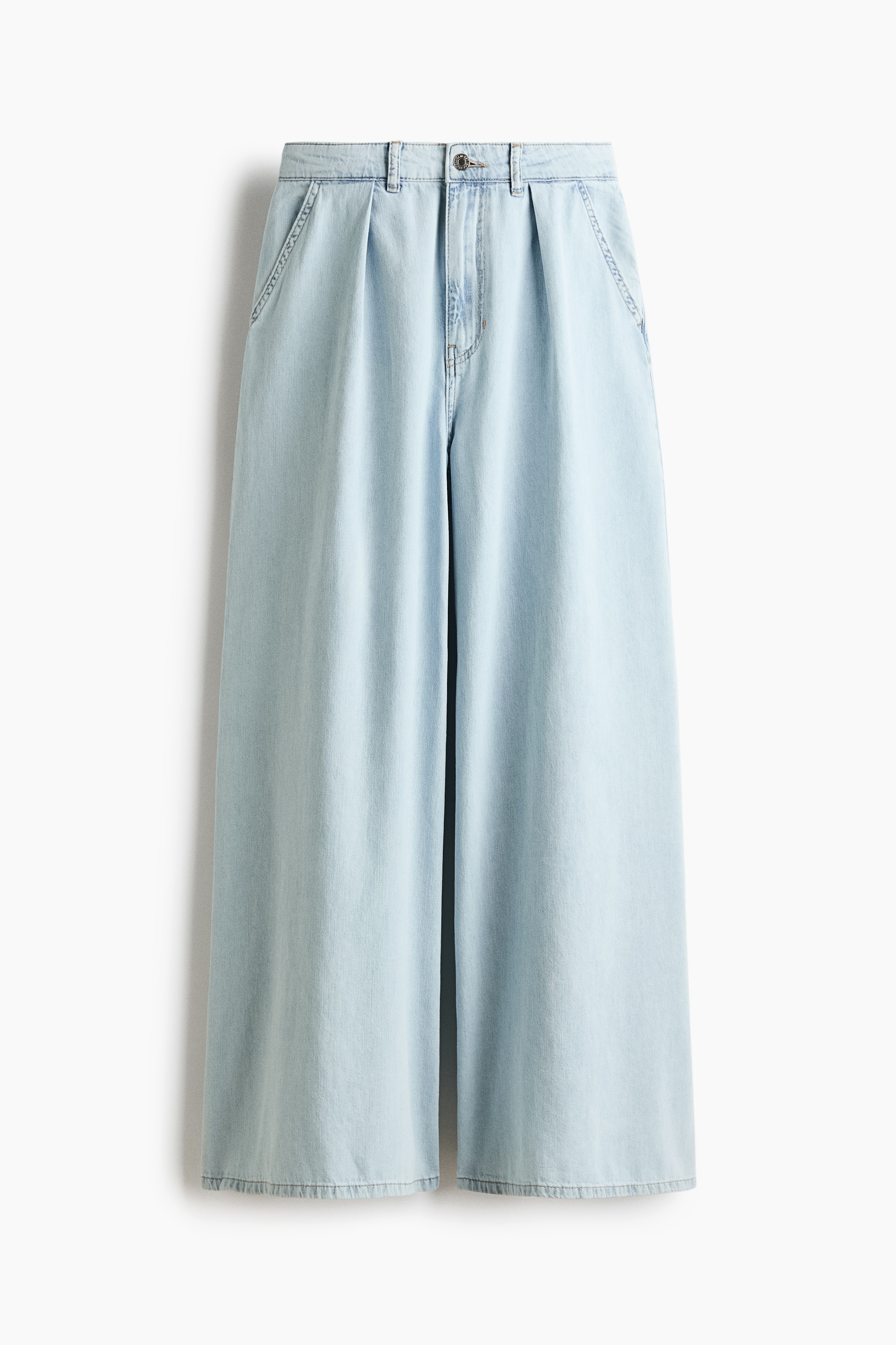 Super Wide Regular Waist Jeans - Albastru-denim deschis