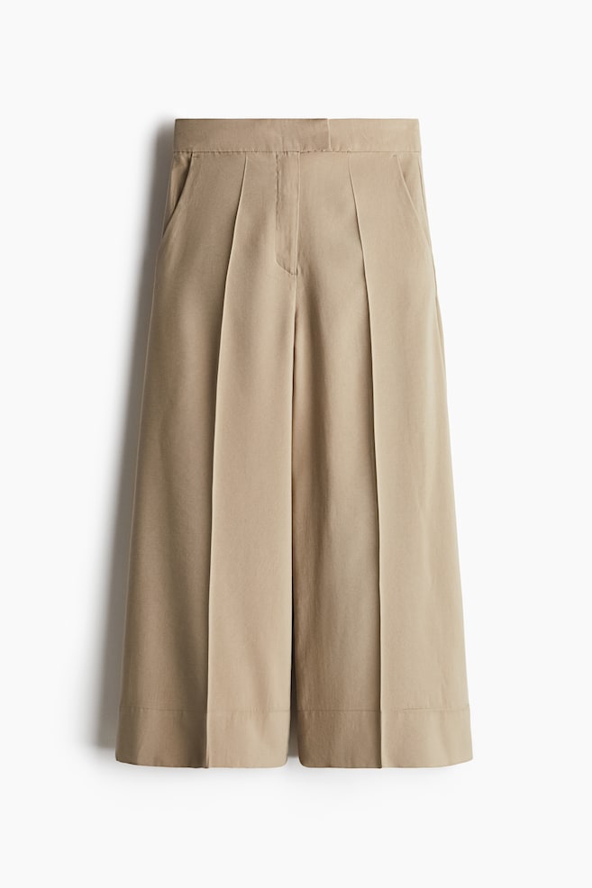 Tailored culottes - Beige/White - 1