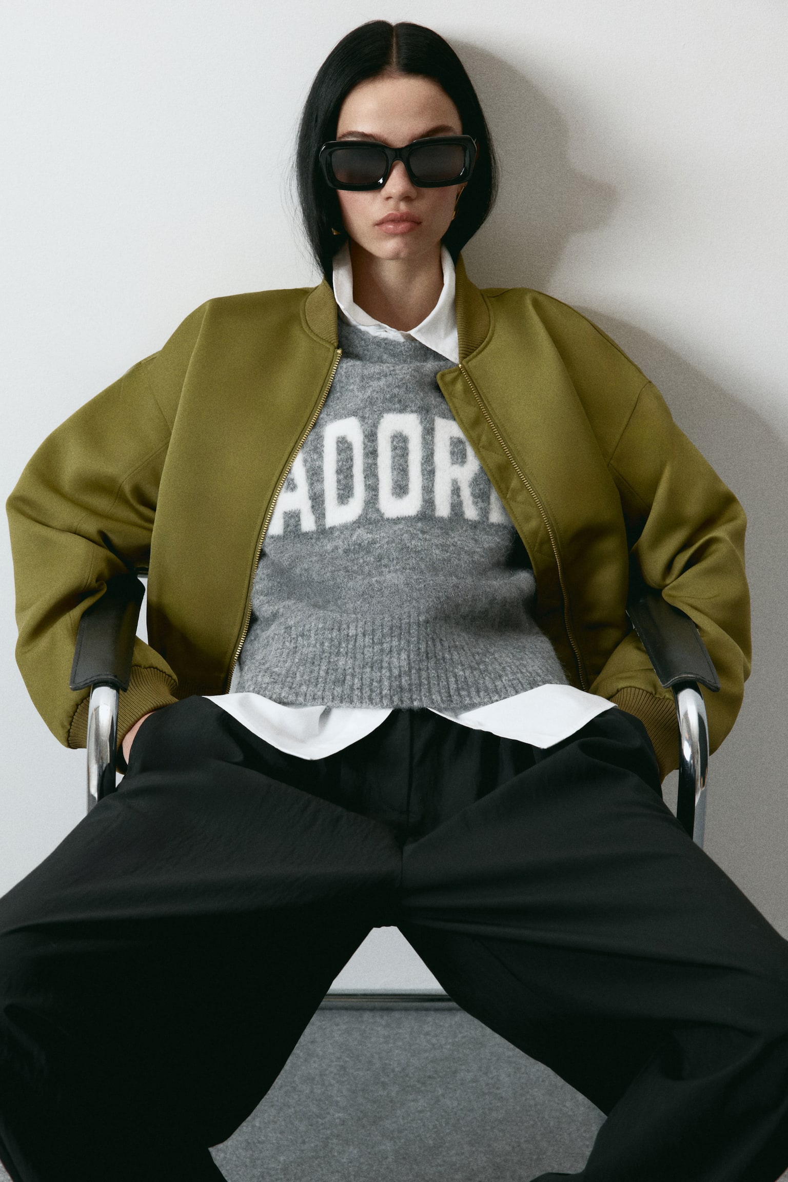 Jacquard-motif jumper - Grey marl/Adore - 1