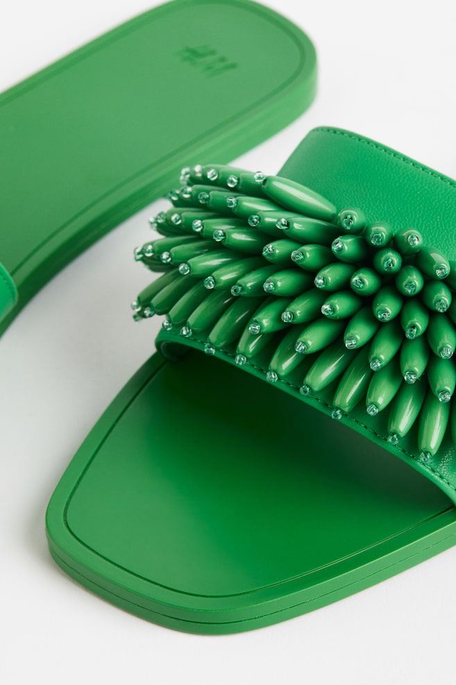 Sandales avec perles fantaisie - Vert - 4