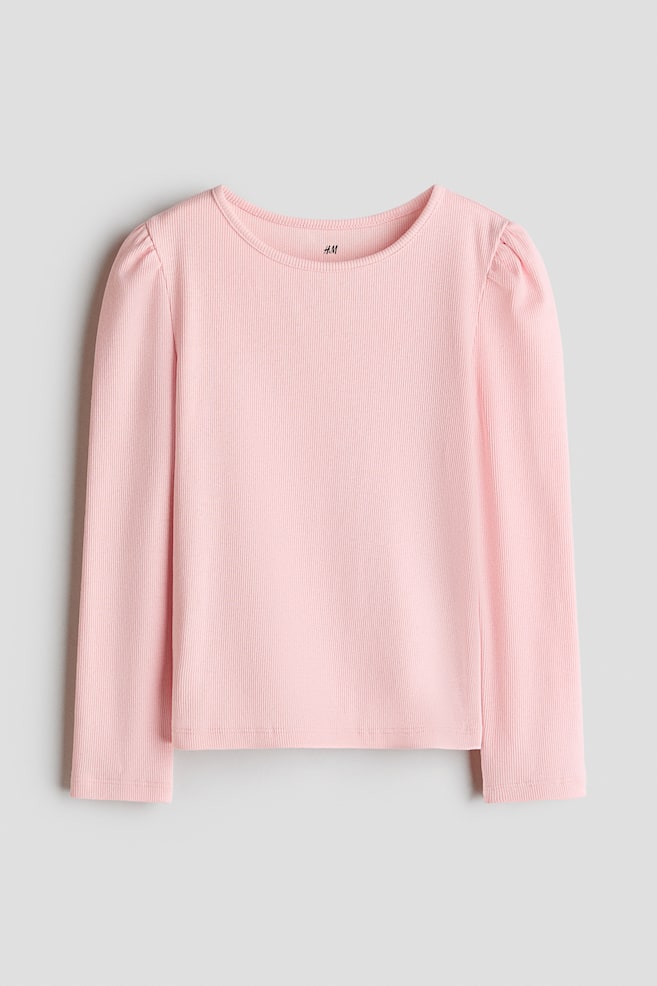 Ribbed Cotton Top - Light pink/Black/Light purple/Light dusty turquoise - 1