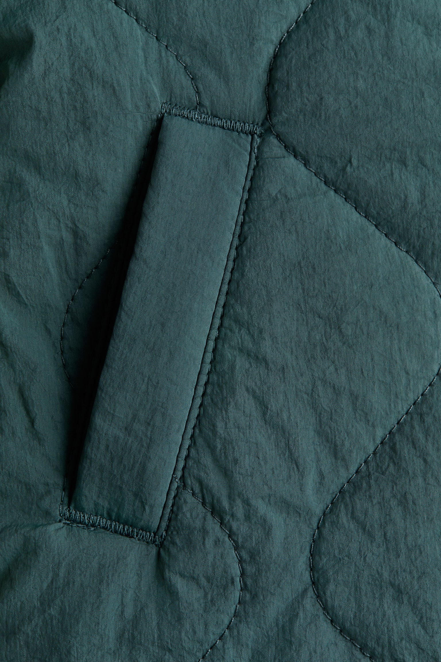 Детская куртка H&M Quilted Nylon, цвет: Тёмный зелёный — фото 2