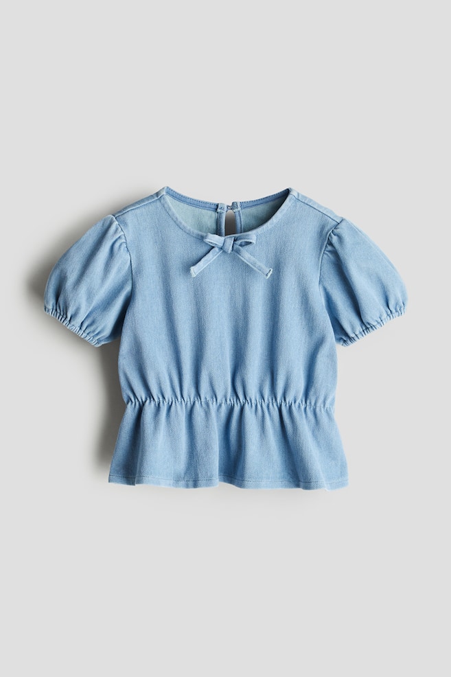 Peplumshirt im Denimlook - Hellblau - 1