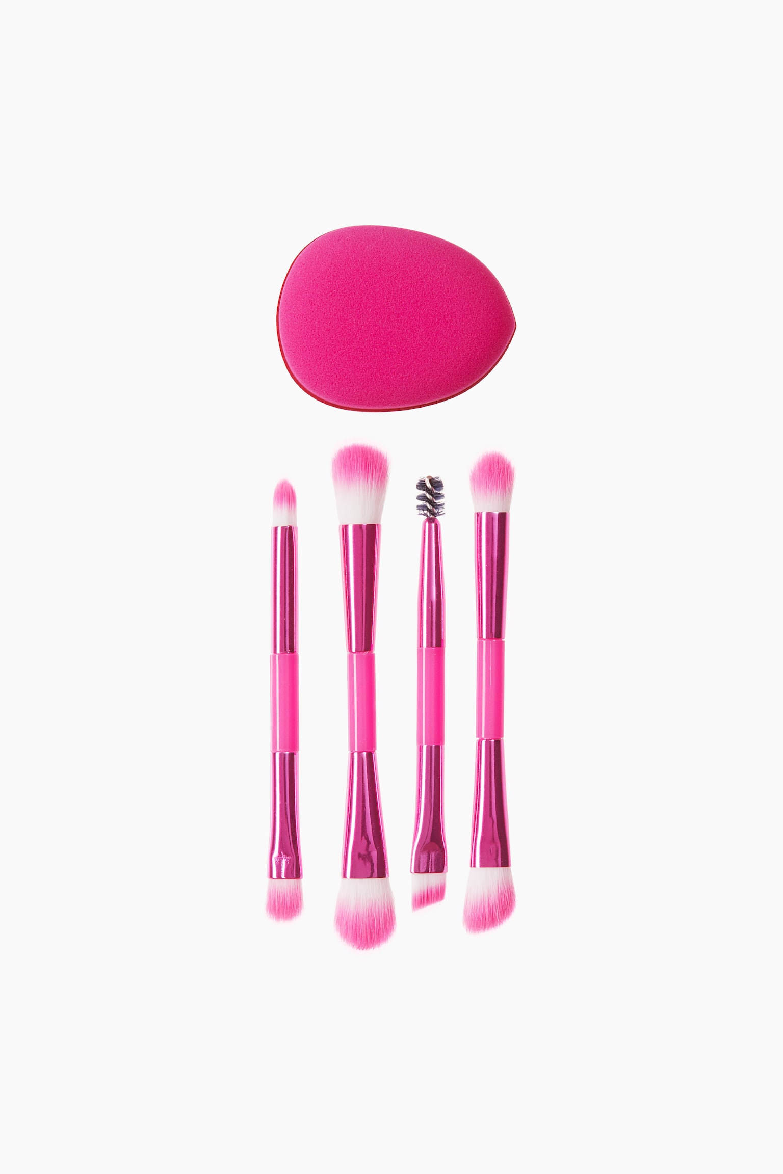 Kit de pincéis de maquilhagem para viagem - Rosa vivo - 1