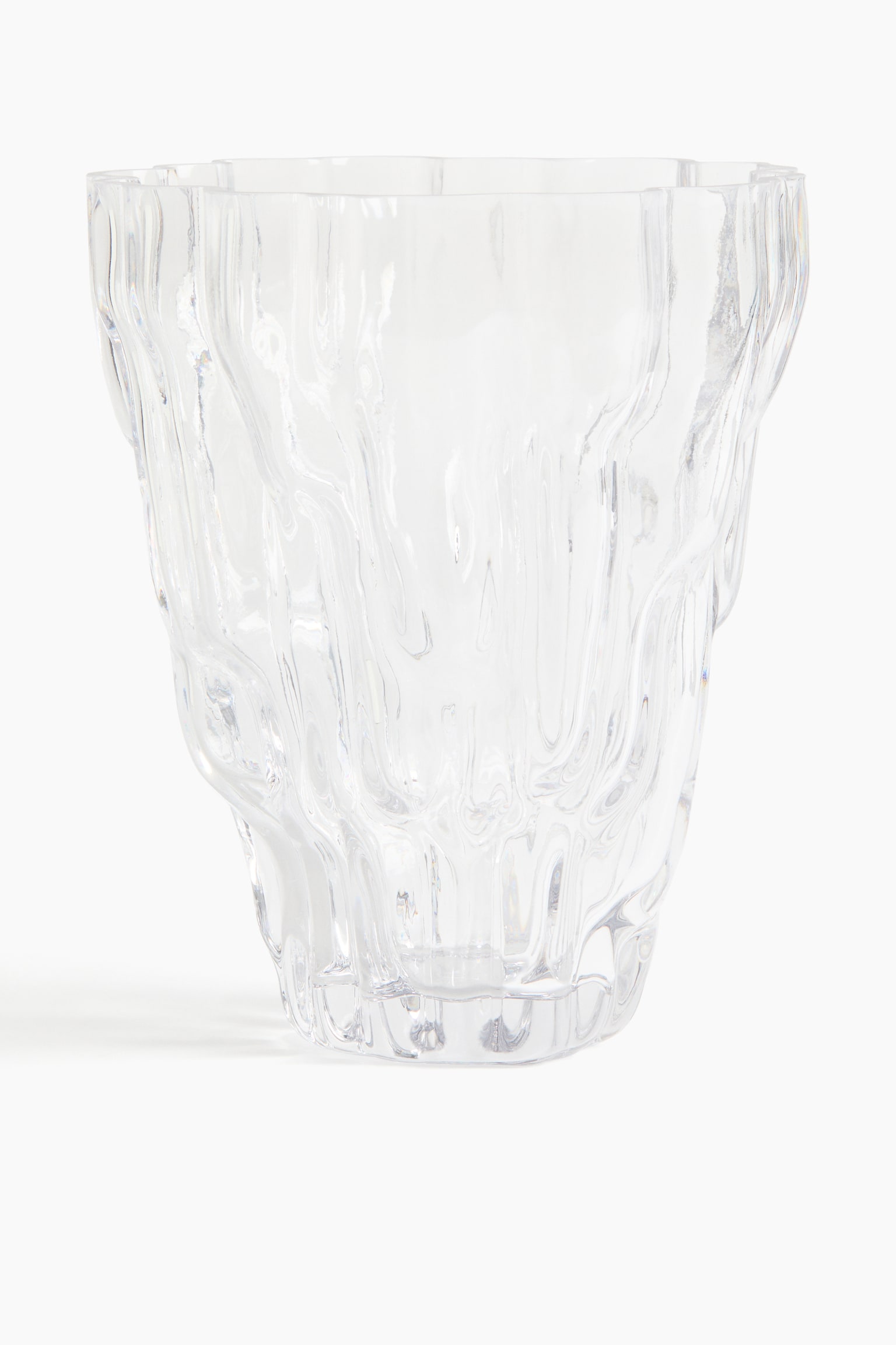 Textured-Glass Vase - Transparent