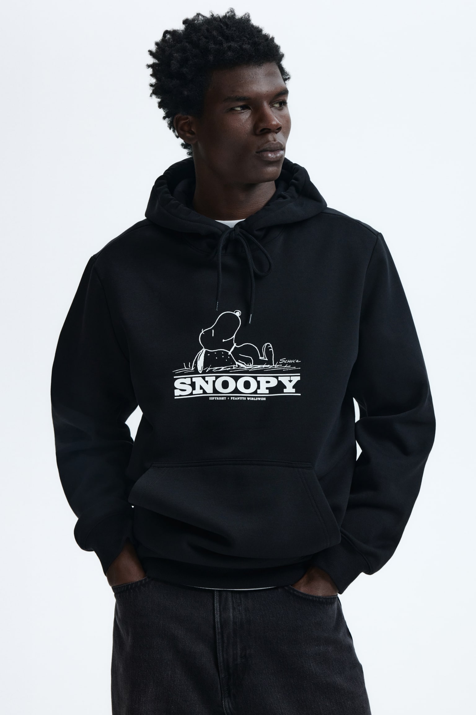 Regular Fit Hoodie - Black/Snoopy/Brown/Snoopy/Green/Snoopy/White/Snoopy - 1