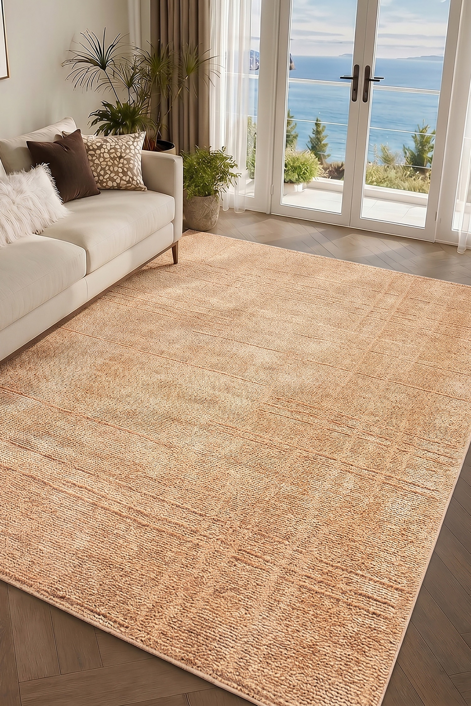 Alba Modern Graphic Rug - Tan/Taupe