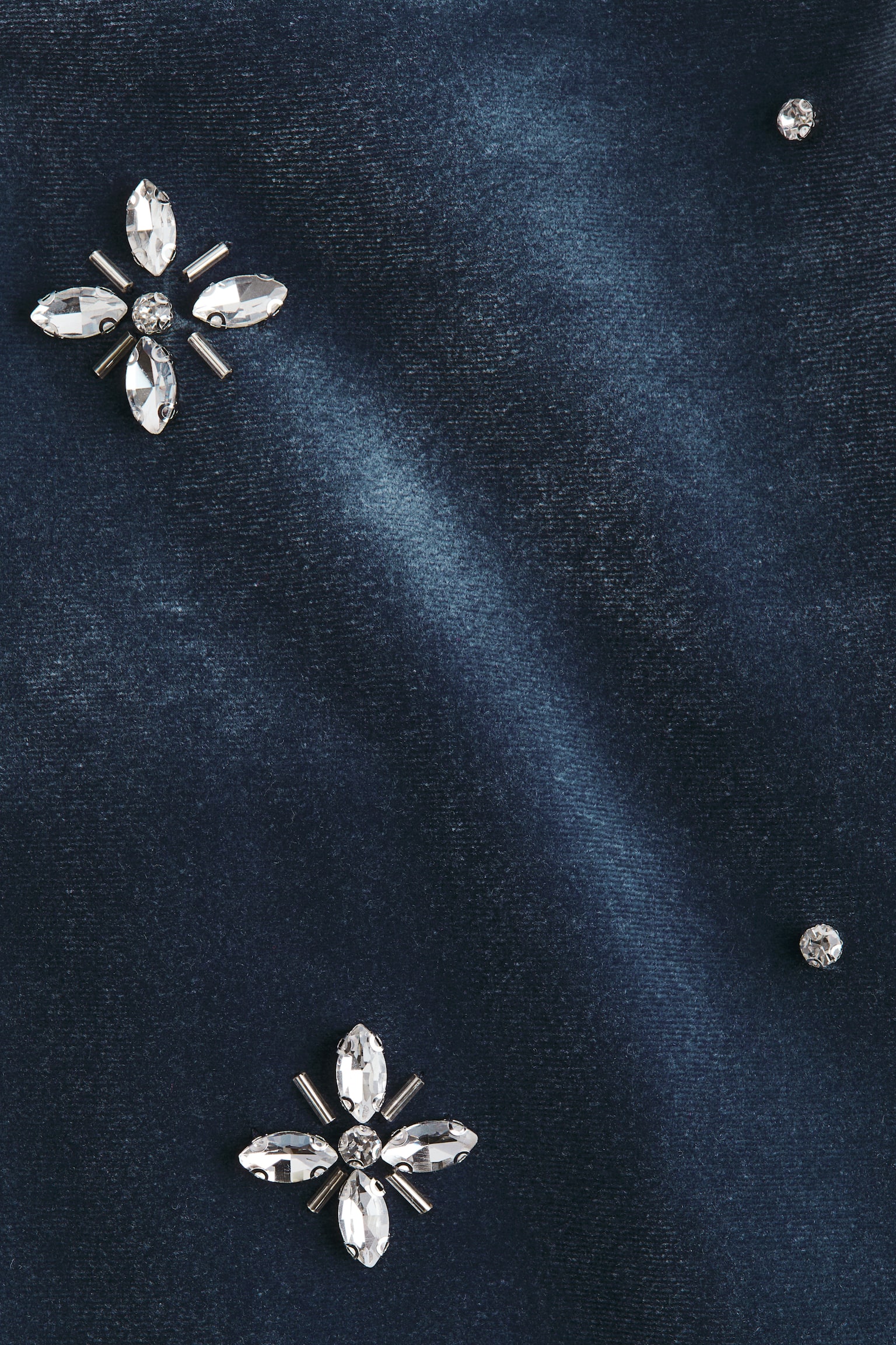 Embellished velour dress - Dark blue - 3