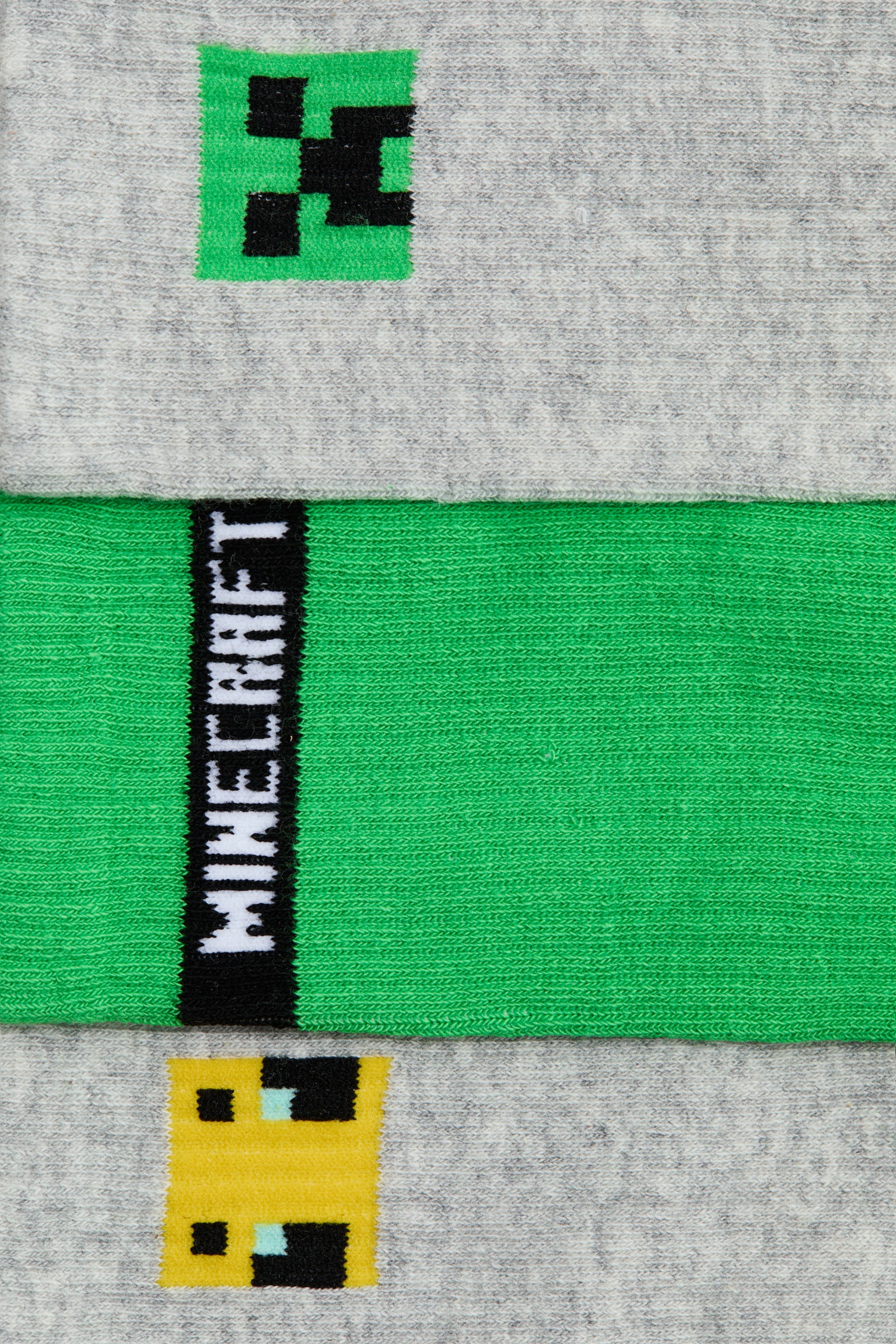 מארז 5 זוגות גרביים עם מוטיב - ירוק/Minecraft - 2