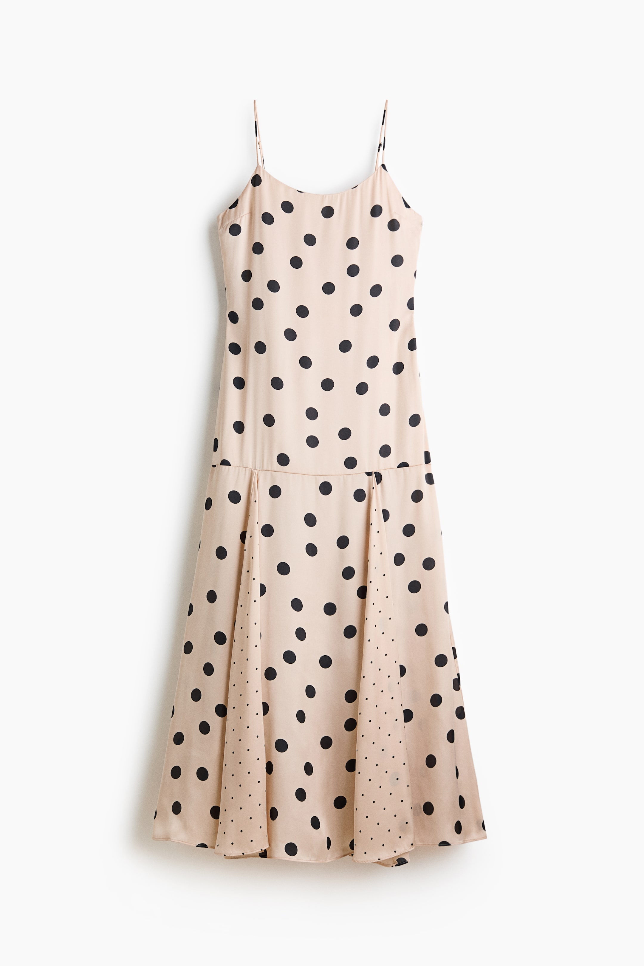 View larger image: Flared-skirt satin dress - Light beige/Spotted - Ladies | H&M 5