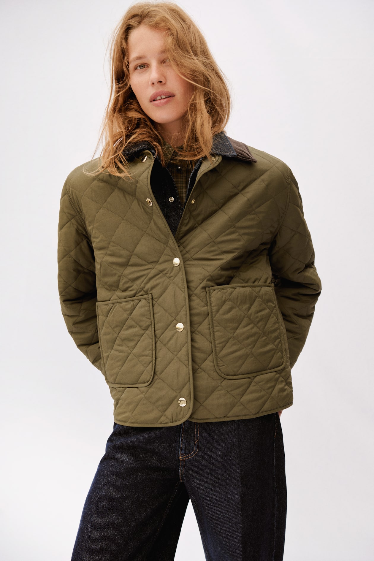 Quilted Jacket with Corduroy Collar - image 5