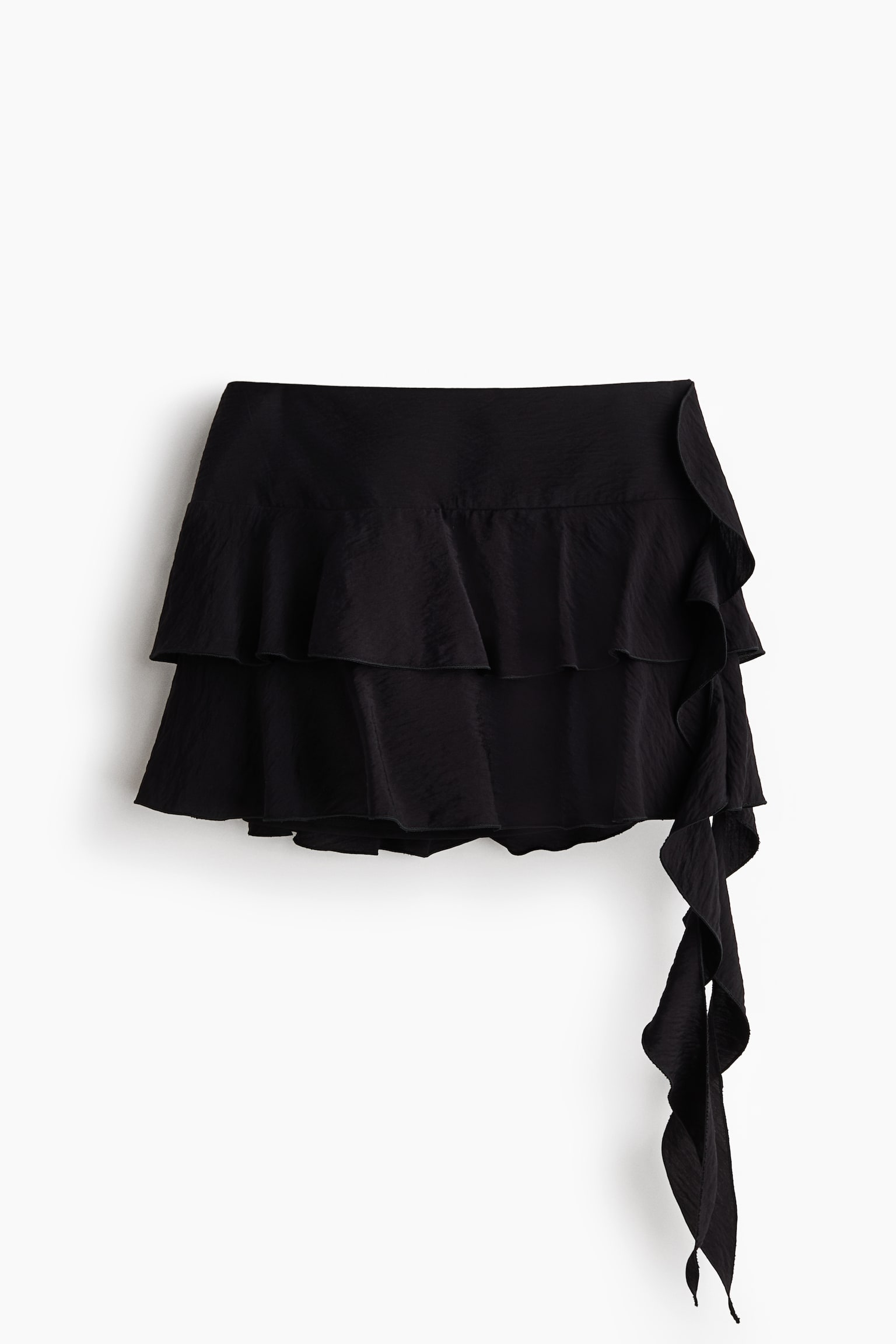 Draped-panel tiered skirt - Black/Beige/Dark grey/Floral - 1