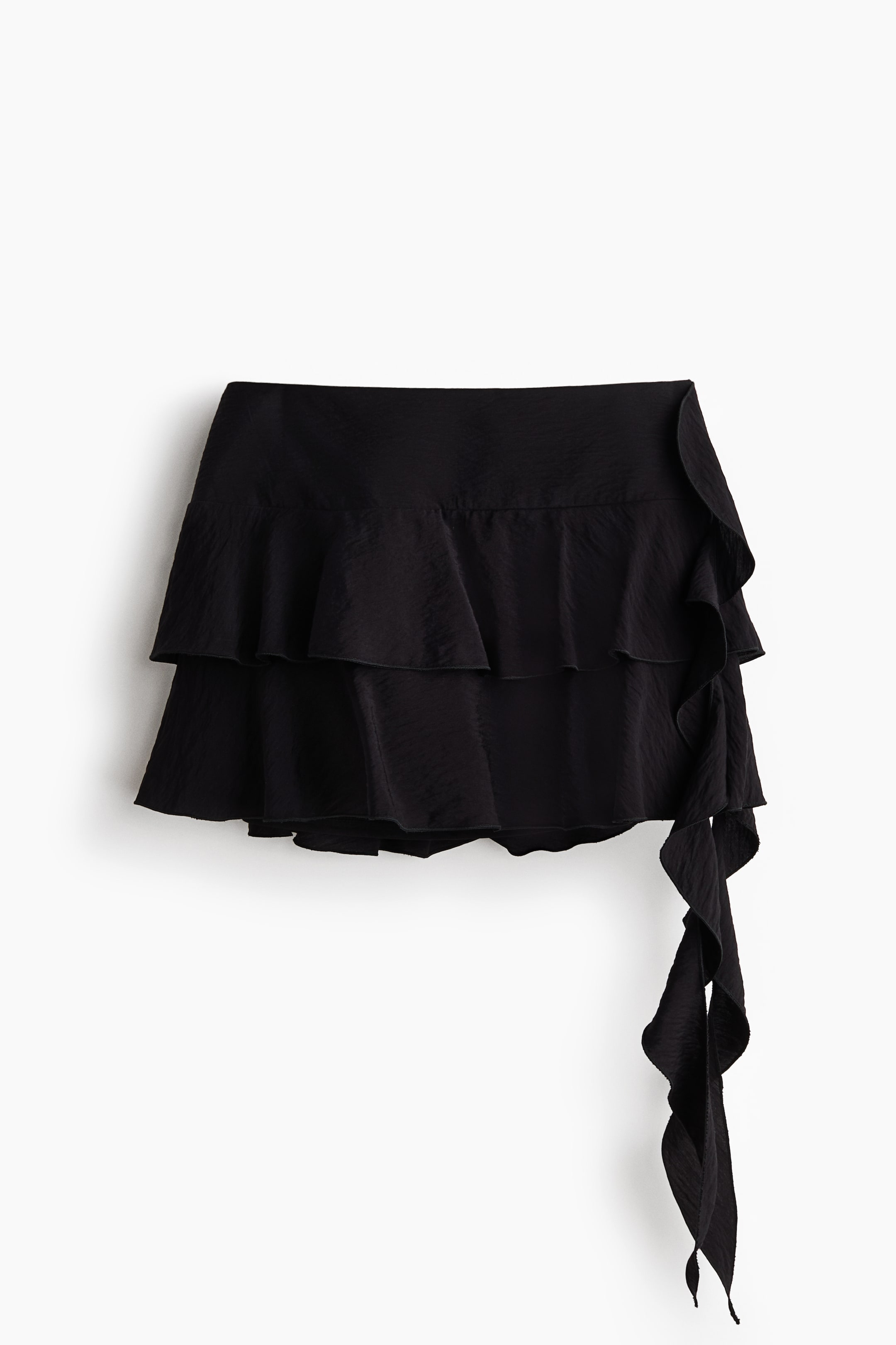 Tiered Draped-Panel Skirt