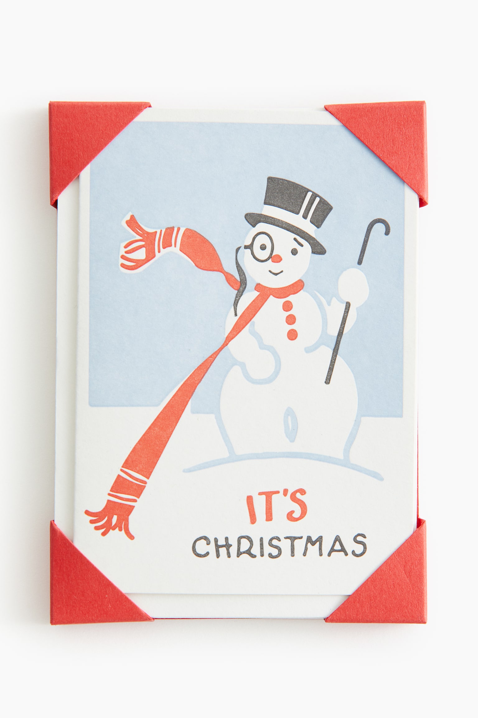 5-pack greeting cards with envelopes - Light blue/Snowman/Red/Merry Christmas/Blue/Season's Greetings/Green/Joyeux Noël - 1