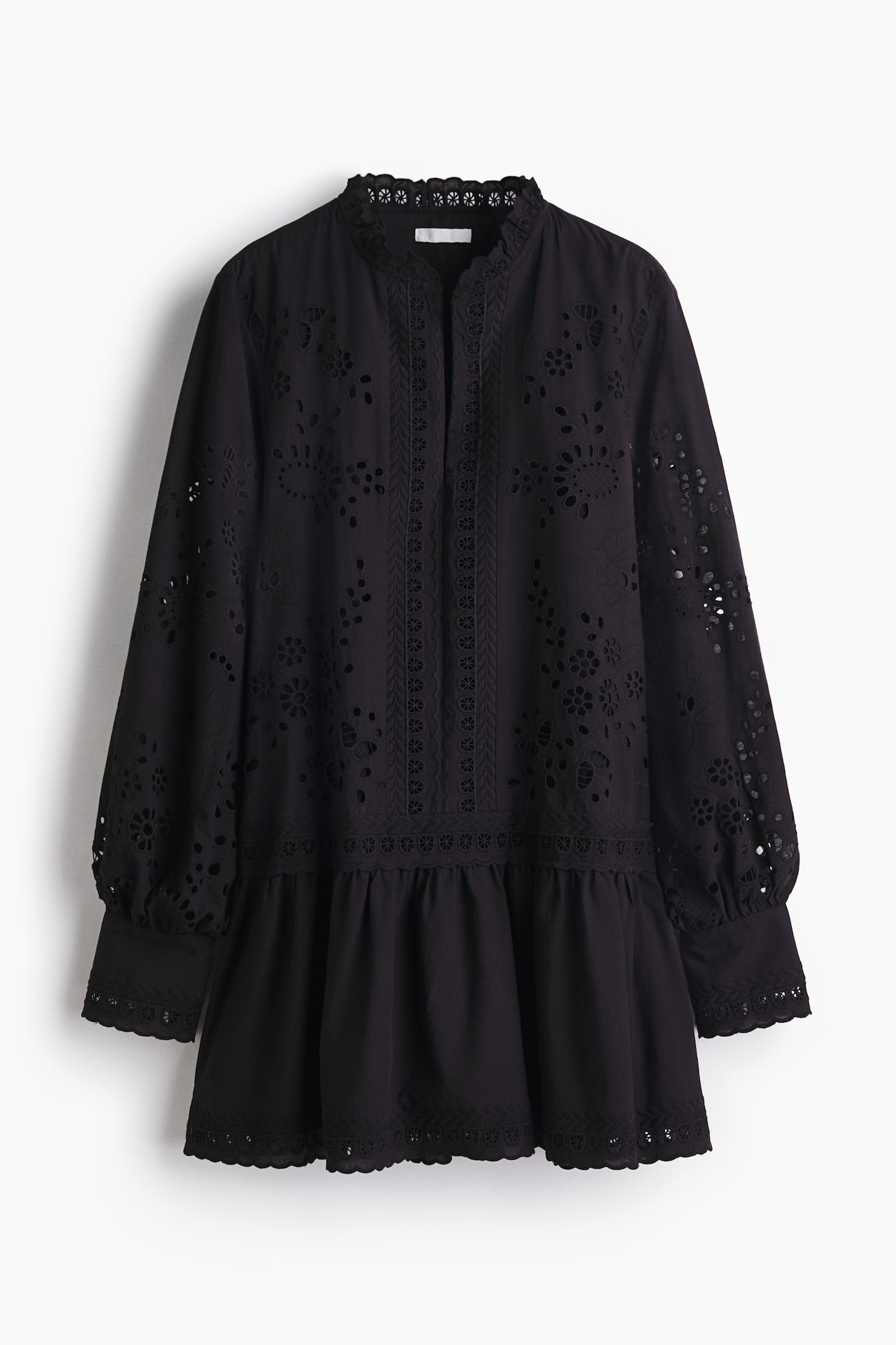 Broderie anglaise dress - Black - 2